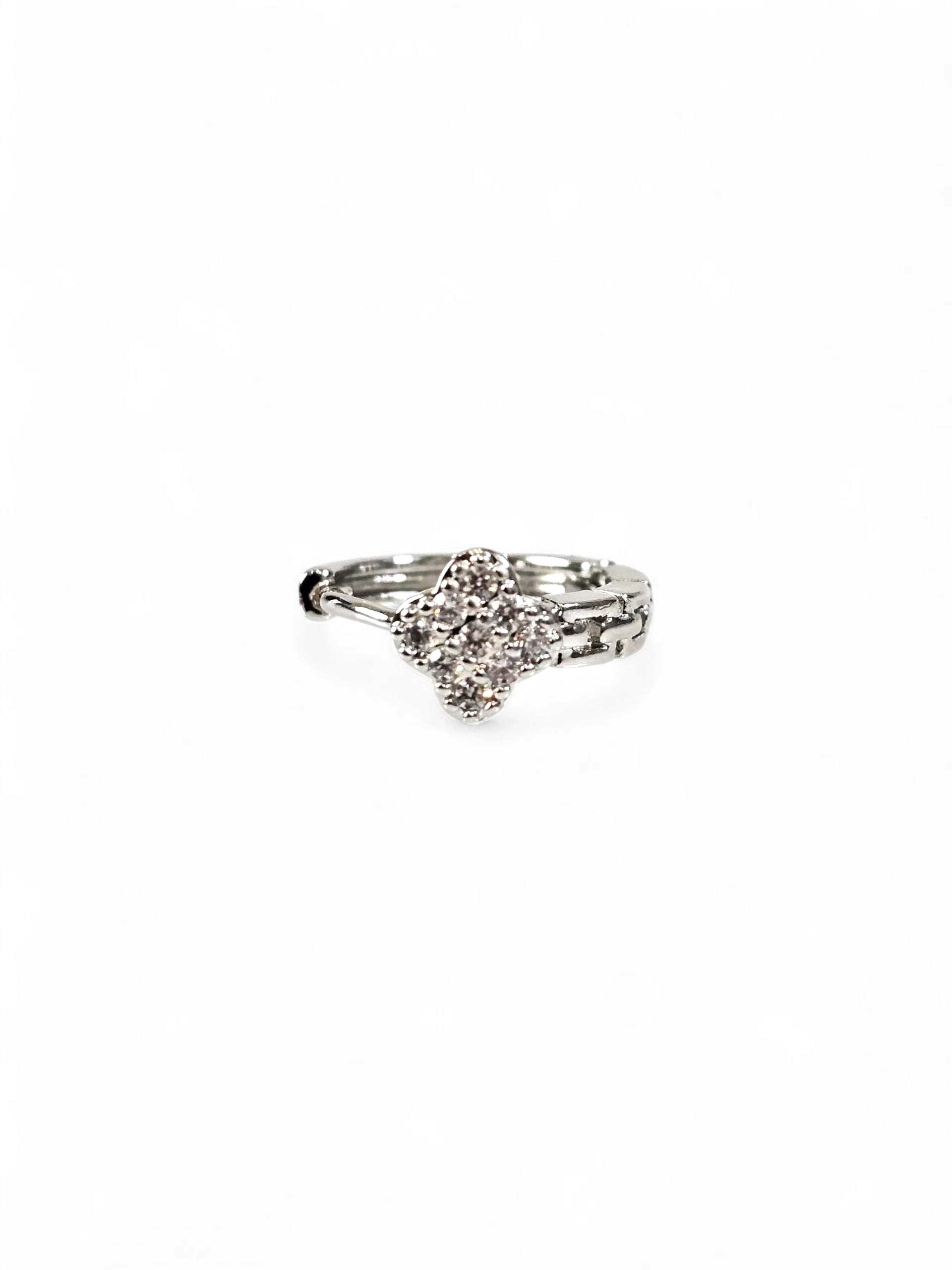 Brinco Argola Zirconia Prata 014
