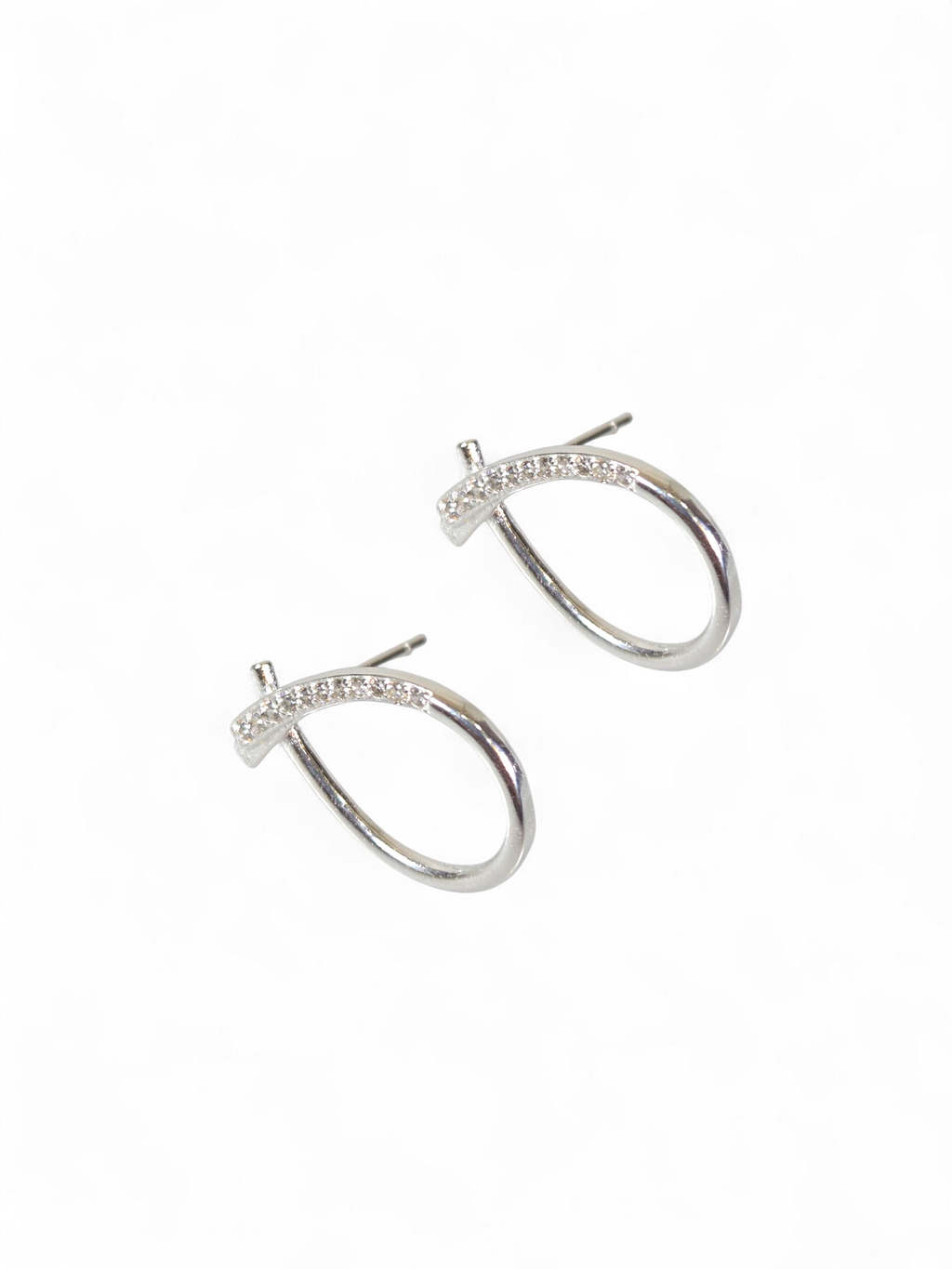 Brinco Prata 925 com Zirconias Brancas 1004