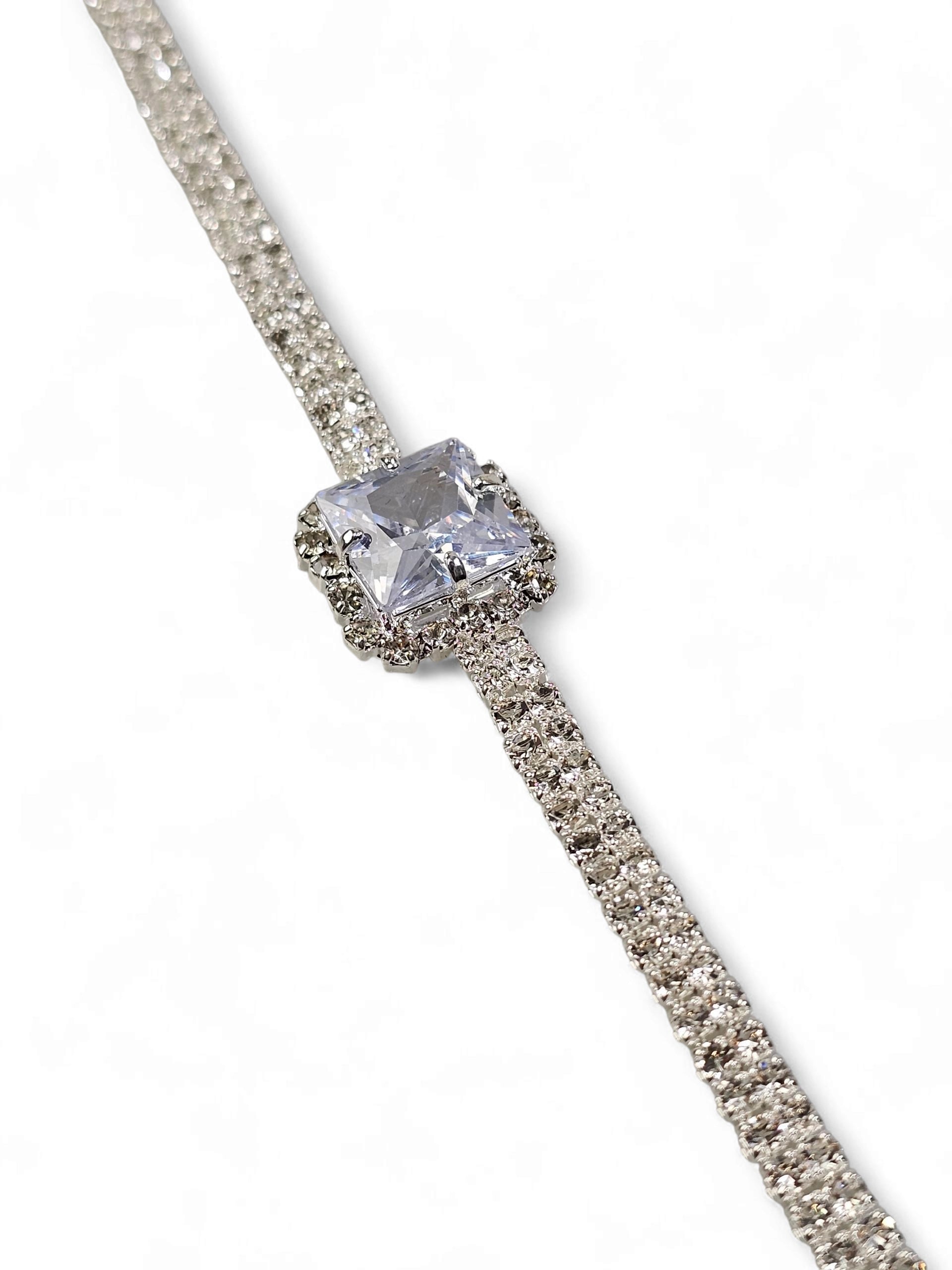 Pulseira Cristal Prata 001