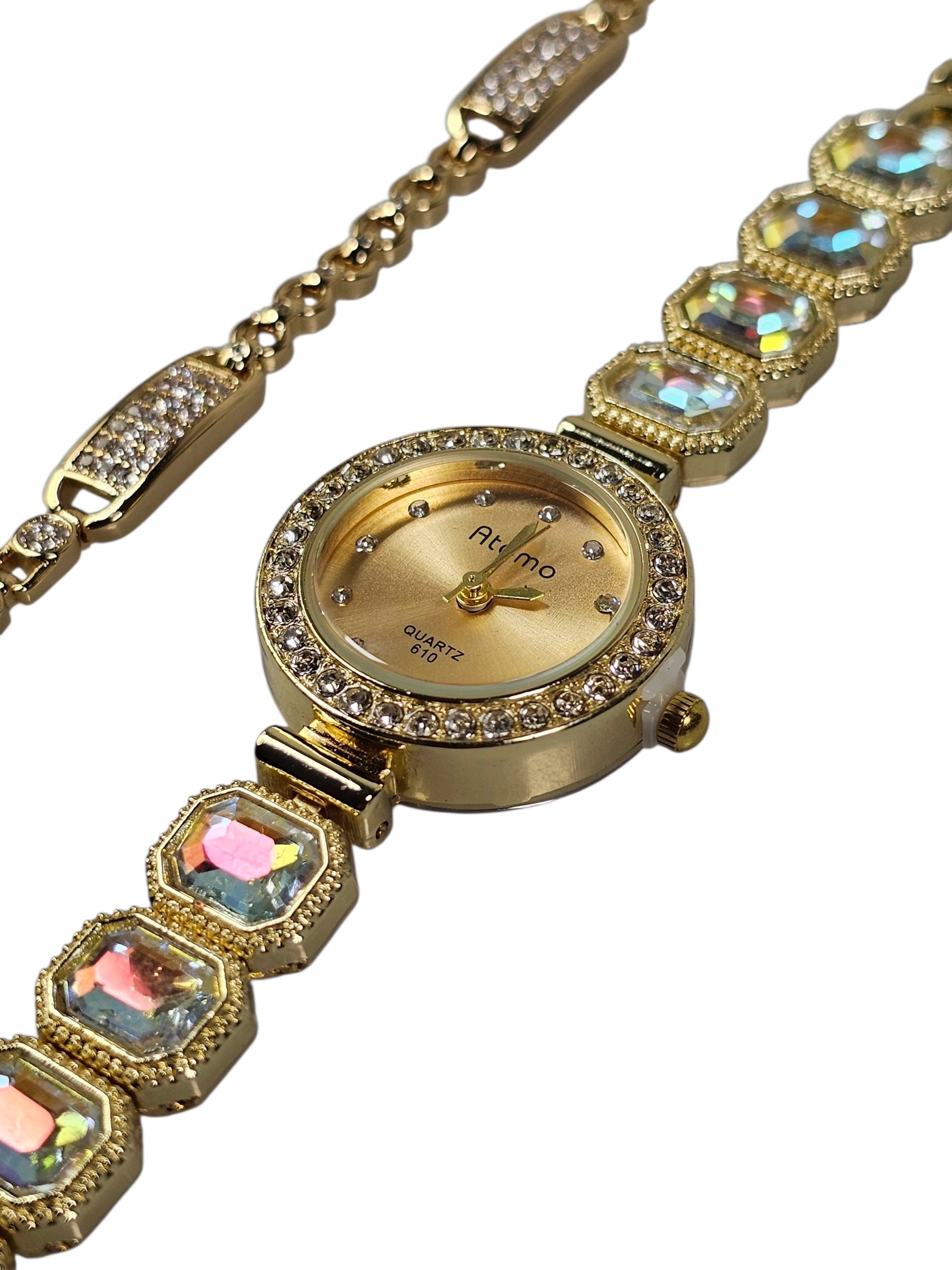 Relógio Prova d’Água com Pulseira Folheada Ouro 053
