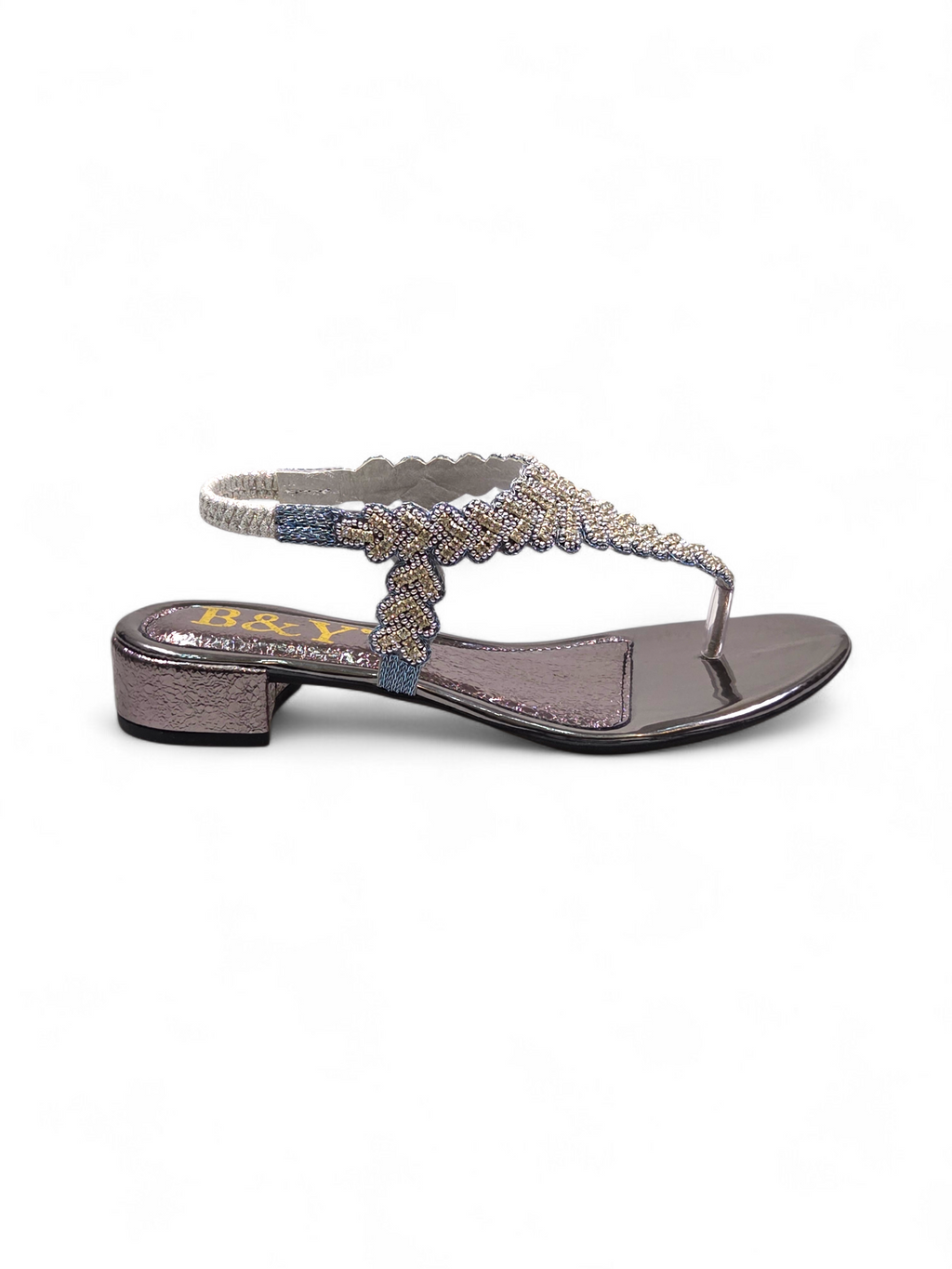 Sandália 8022 Prata Salto Bloco 3 cm