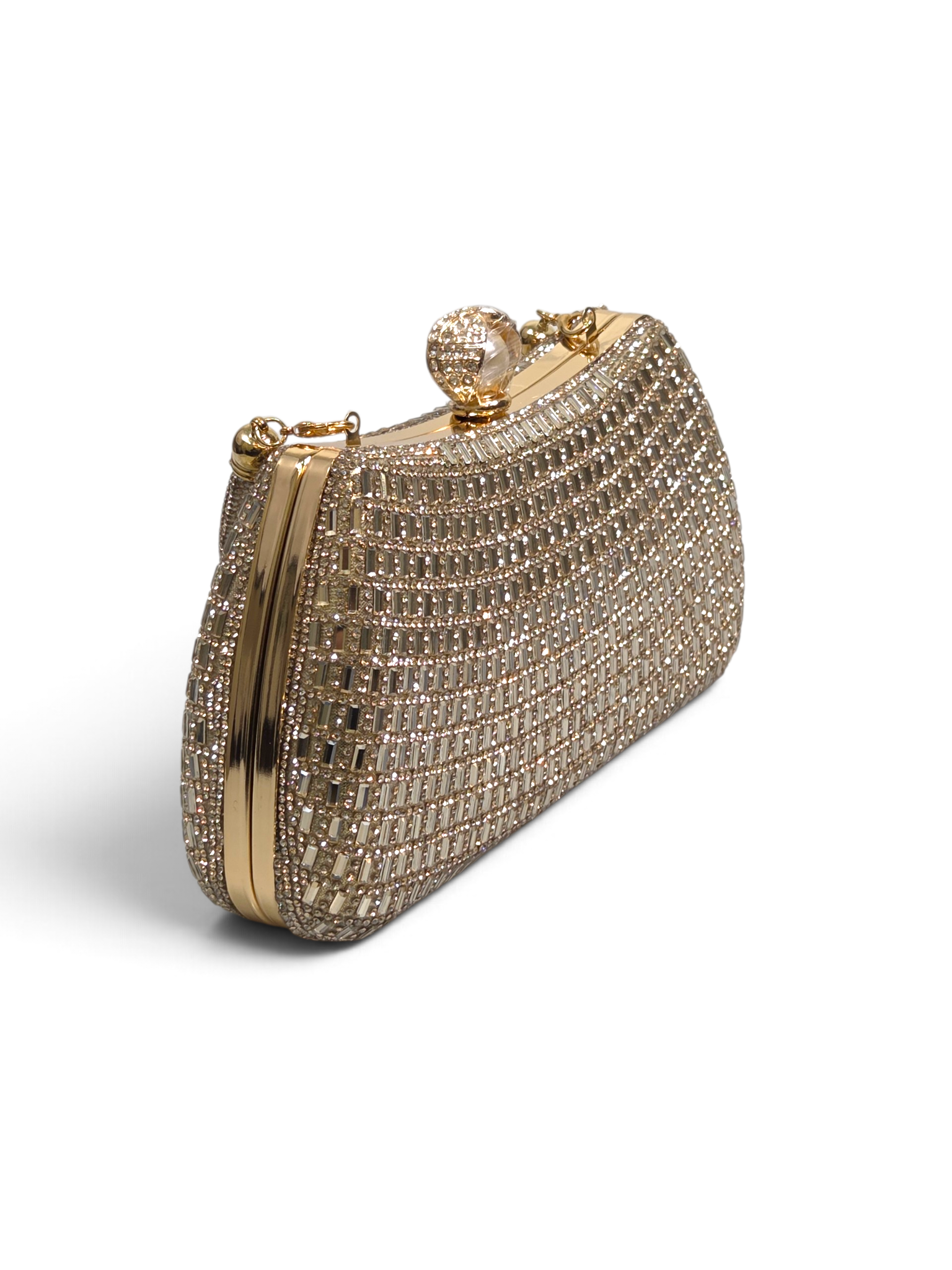 Bolsa Elegance Clutch Cristal Dourado 1096