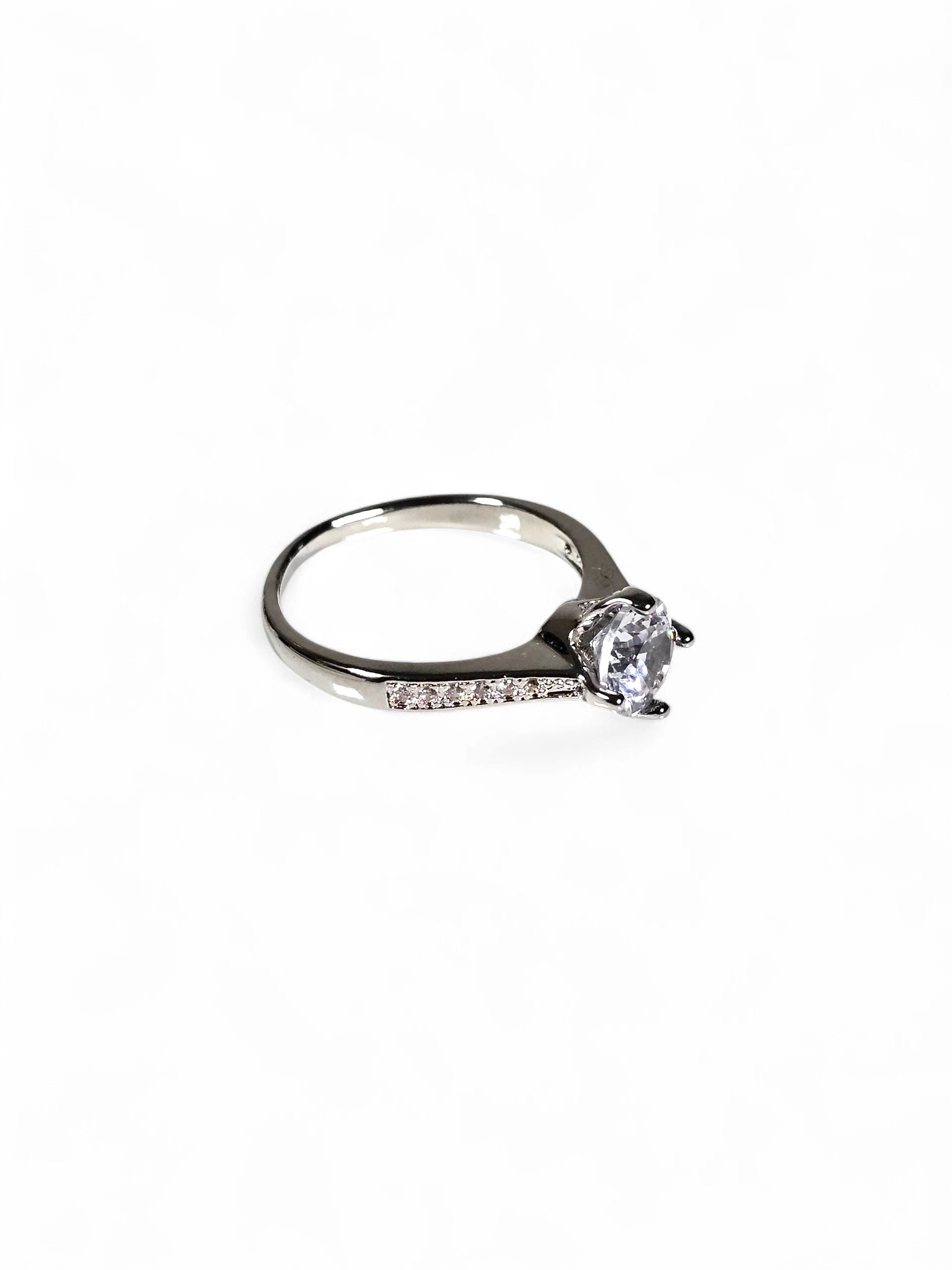 Anel Cristal Zirconia Prata 006