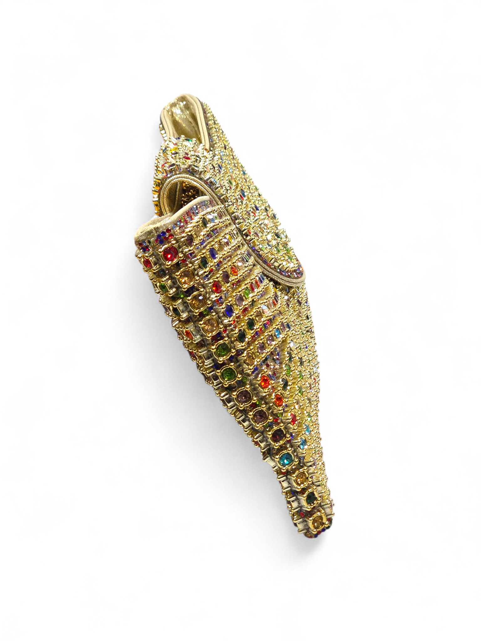 Carteira Clutch Cristal Dourado Colorido 1064