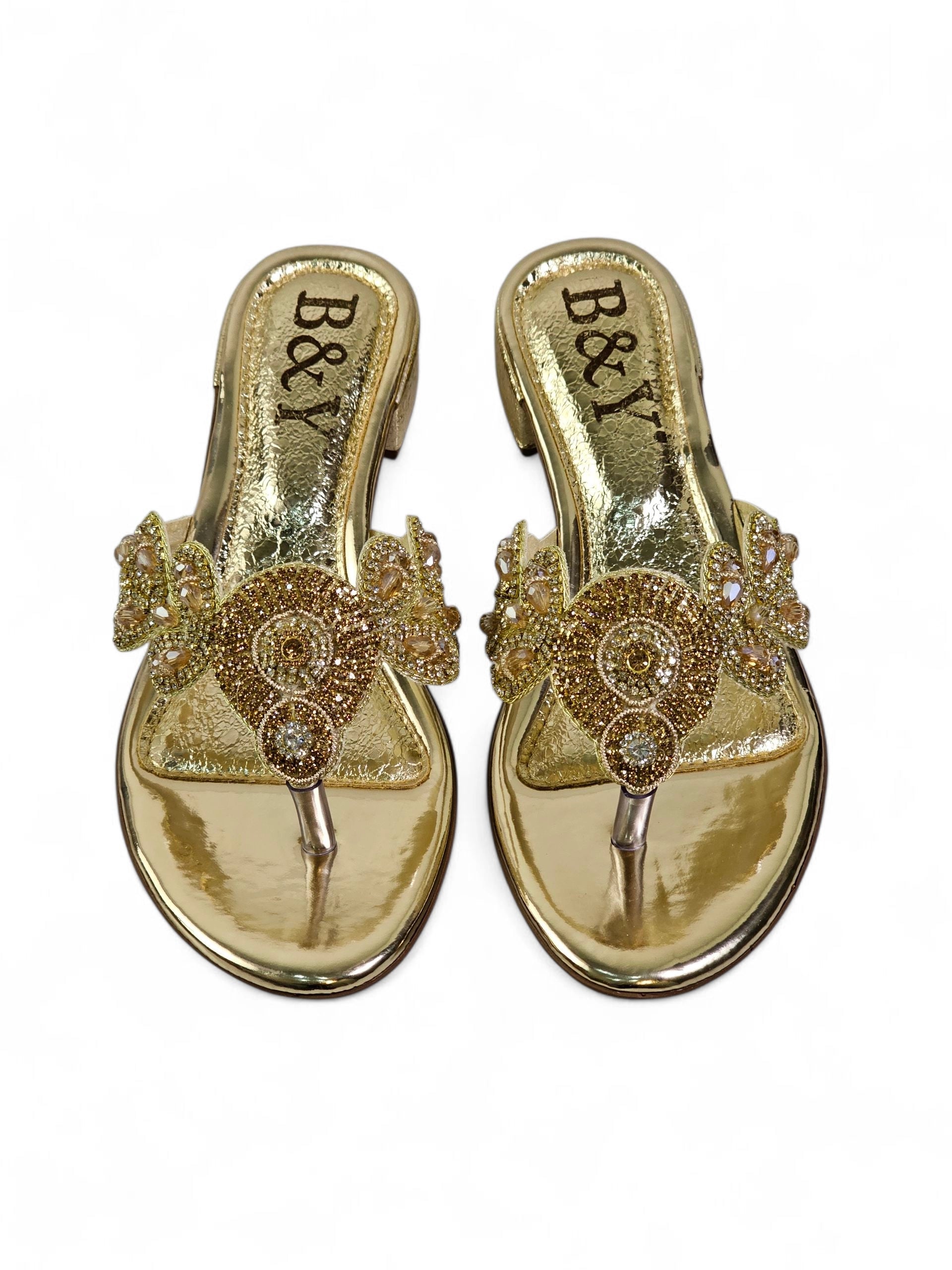 Chinelo 4020 Dourado Salto Bloco