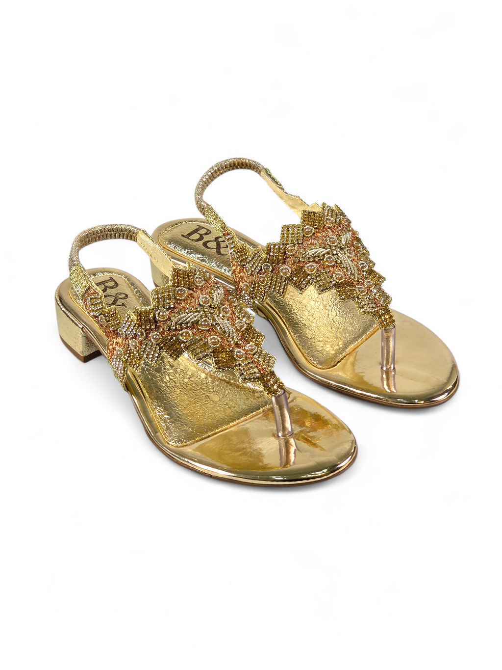 Sandália 9388 Dourado Com Salto Bloco 3cm