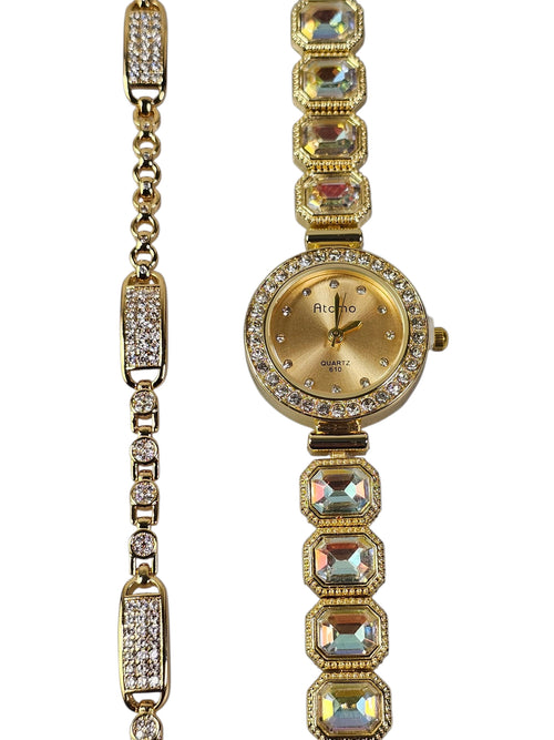 Relógio Prova d’Água com Pulseira Folheada Ouro 053