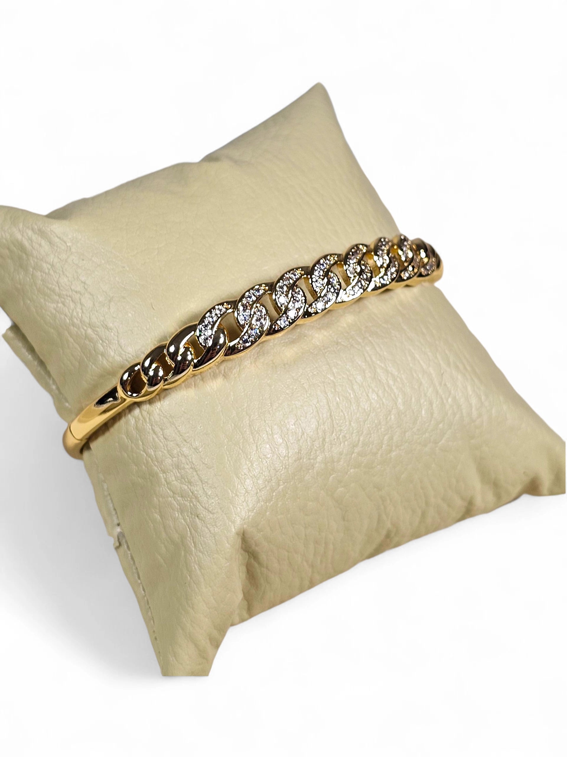 Pulseira Cristal Zirconia Dourada 016