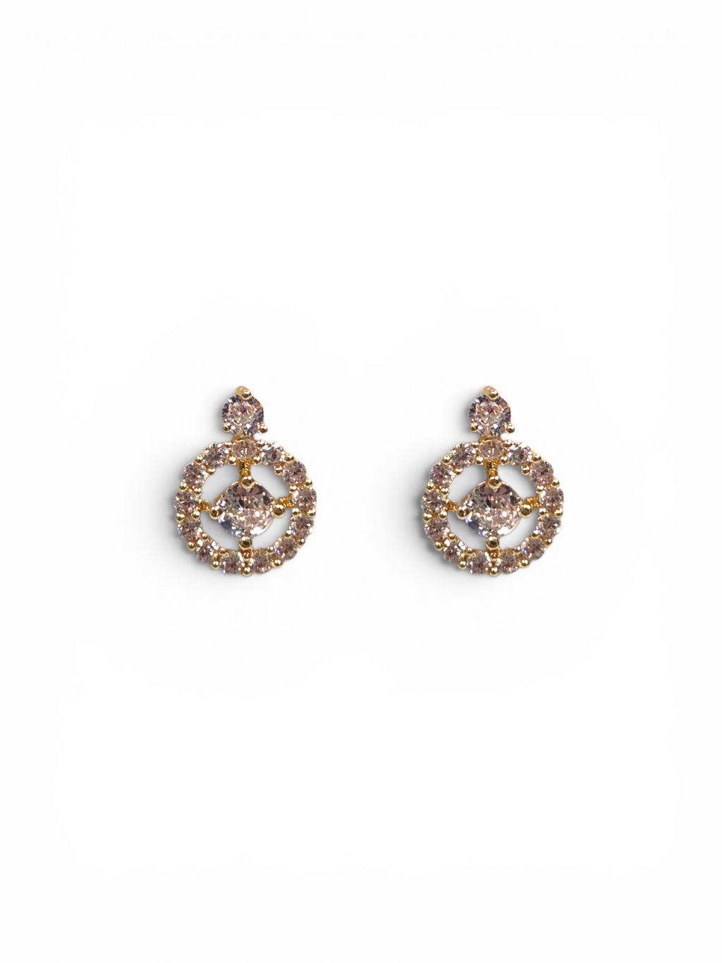 Brinco Cristal Zirconia Dourada #2029