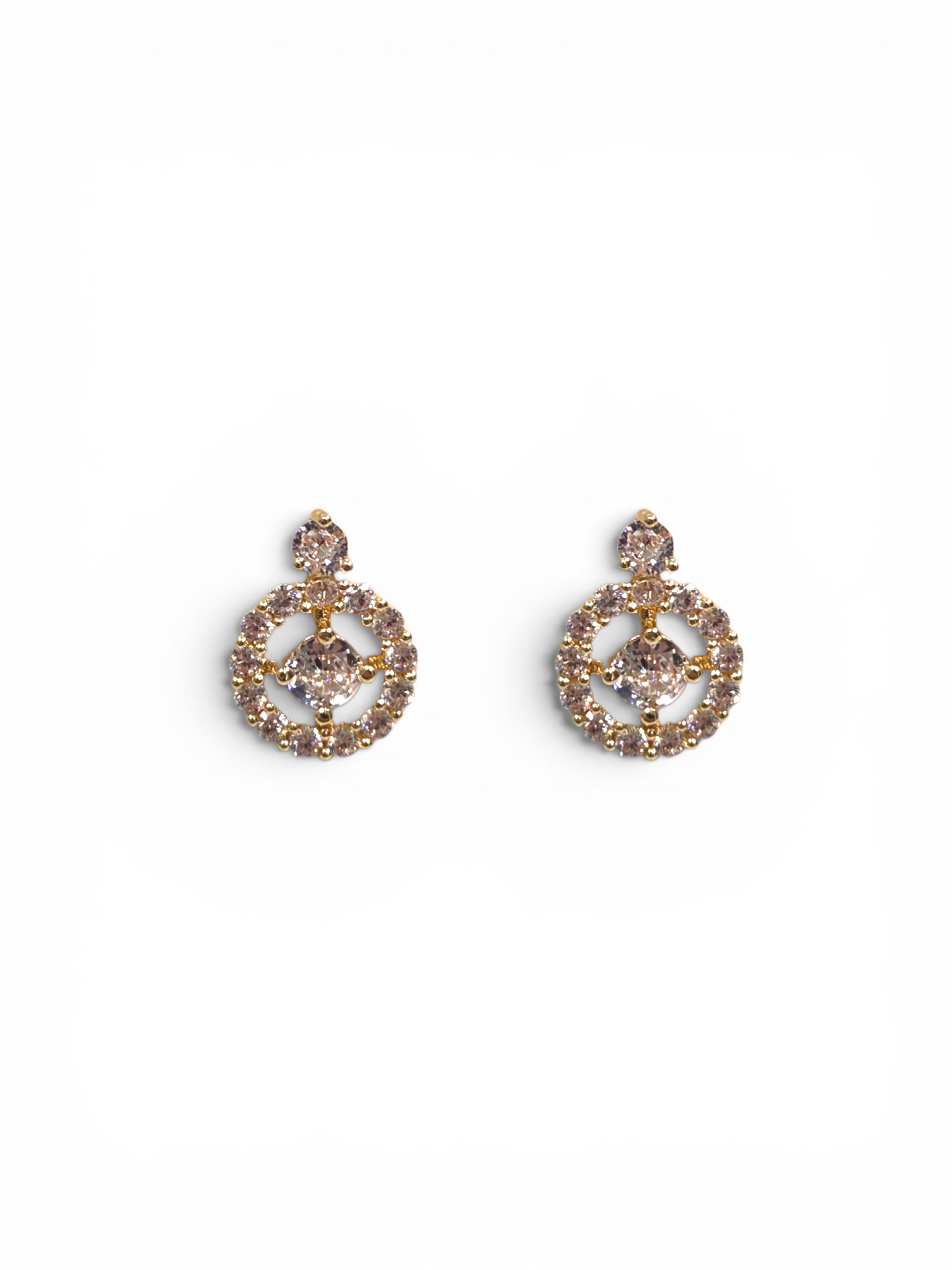 Brinco Cristal Zirconia Dourada #2029