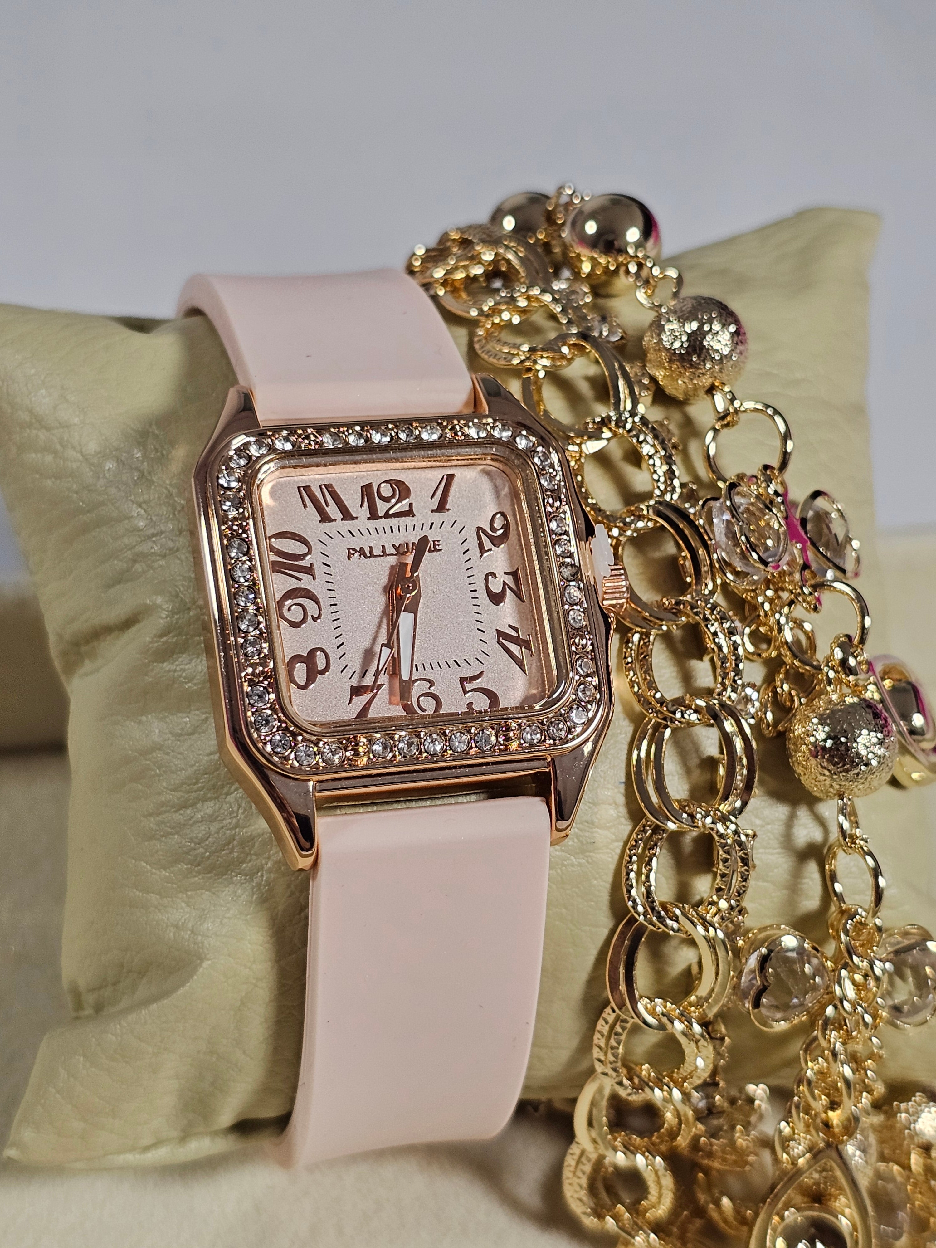 Relógio Prova d’Água com Pulseira Folheada 017