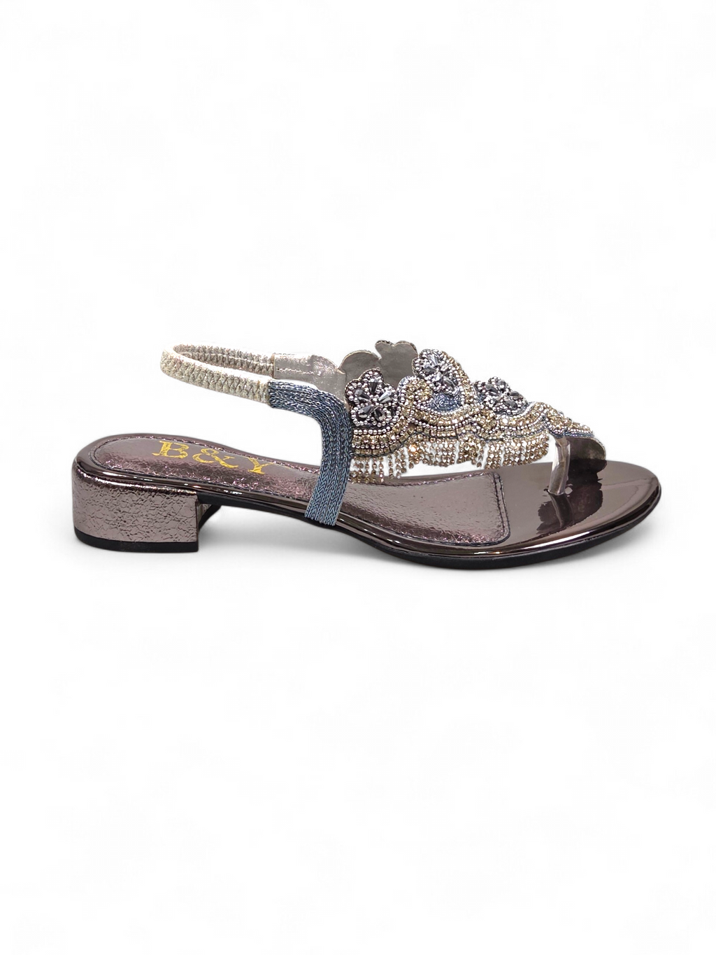 Sandália 9769 Prata Salto Bloco 3 cm