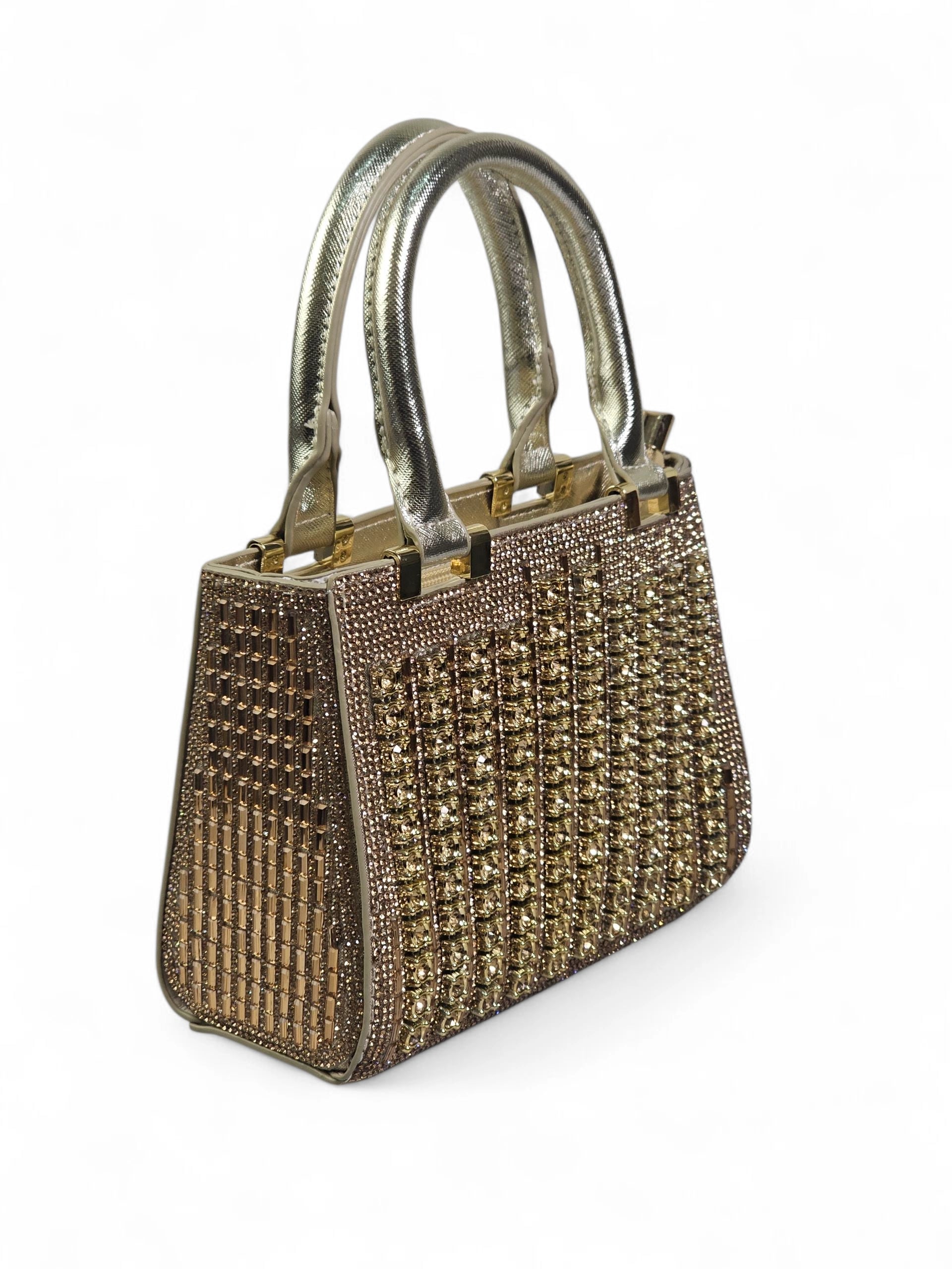 Bolsa Luxo Cristal Dourado 1032