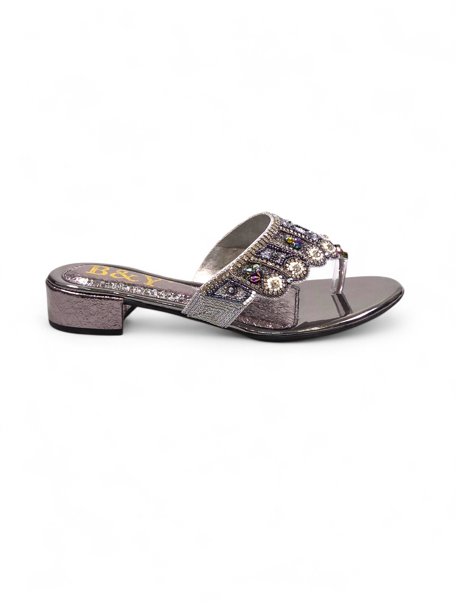 Chinelo 9840 Prata Salto Bloco 3 cm