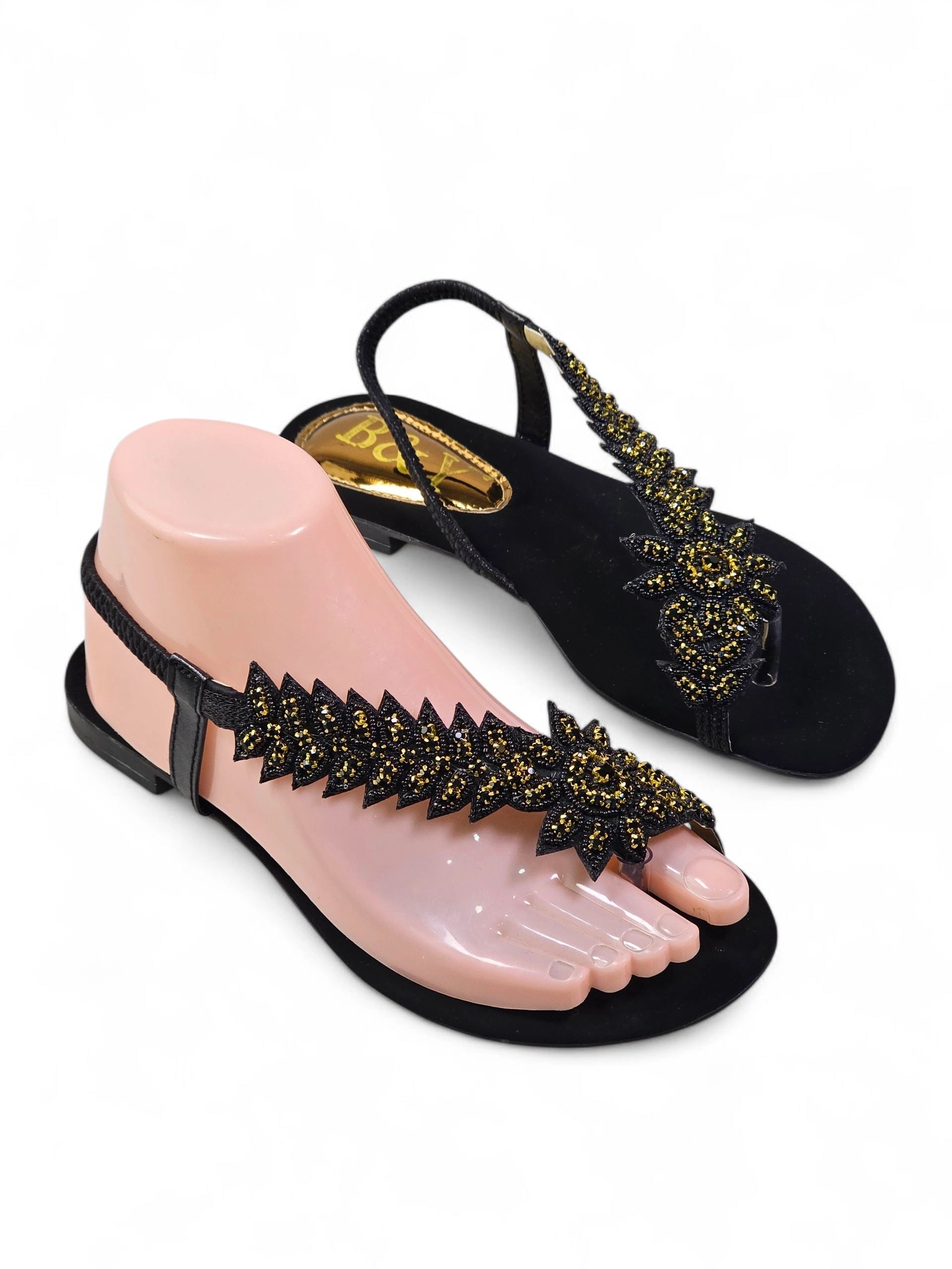 Sandália 1056 Preto Sem Salto