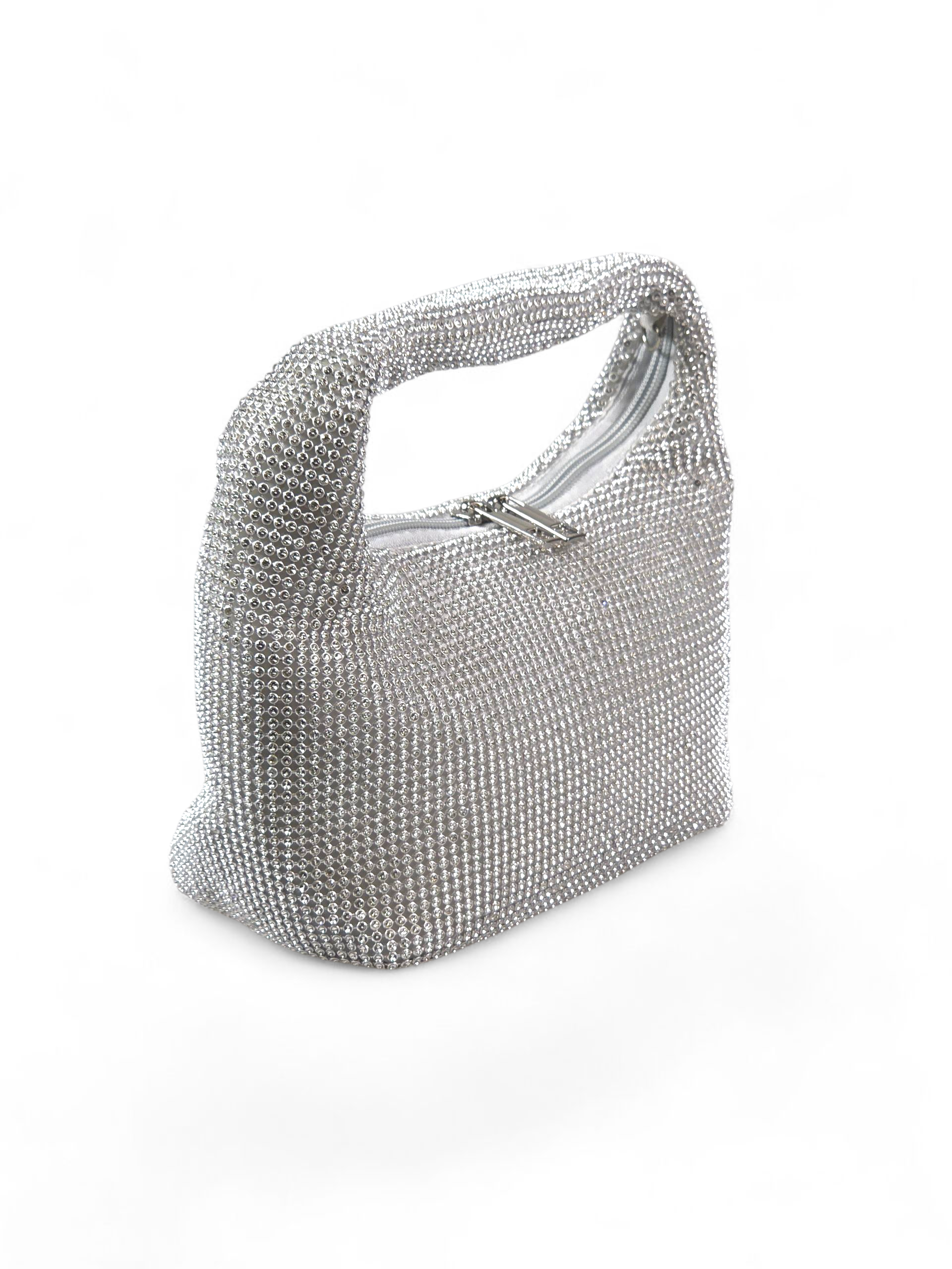 Bolsa Luxo Cristal Prata 1041