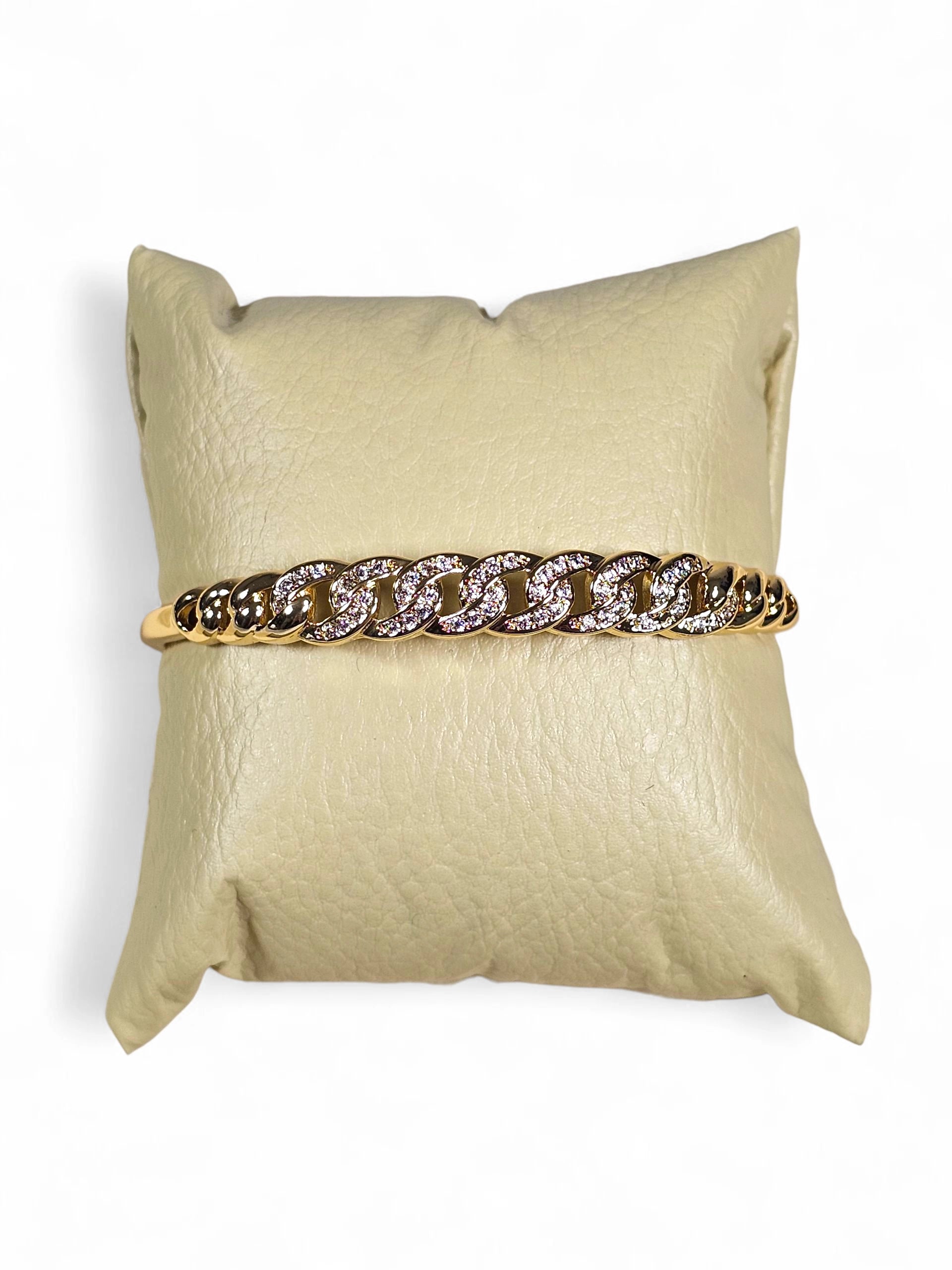 Pulseira Cristal Zirconia Dourada 016