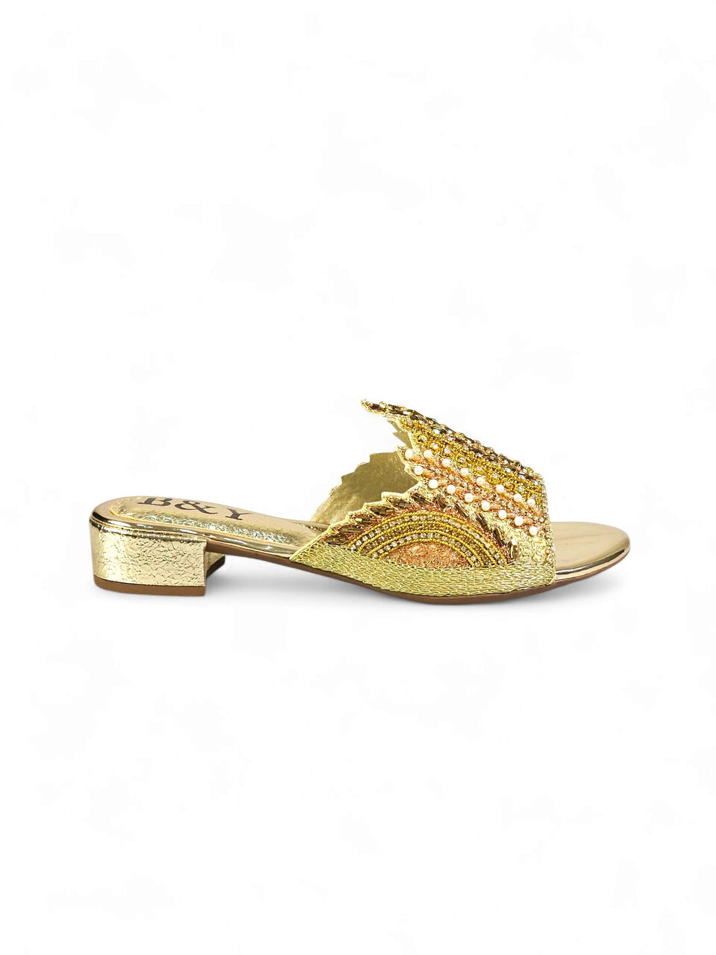 Tamanco 9780 Dourado Salto Bloco