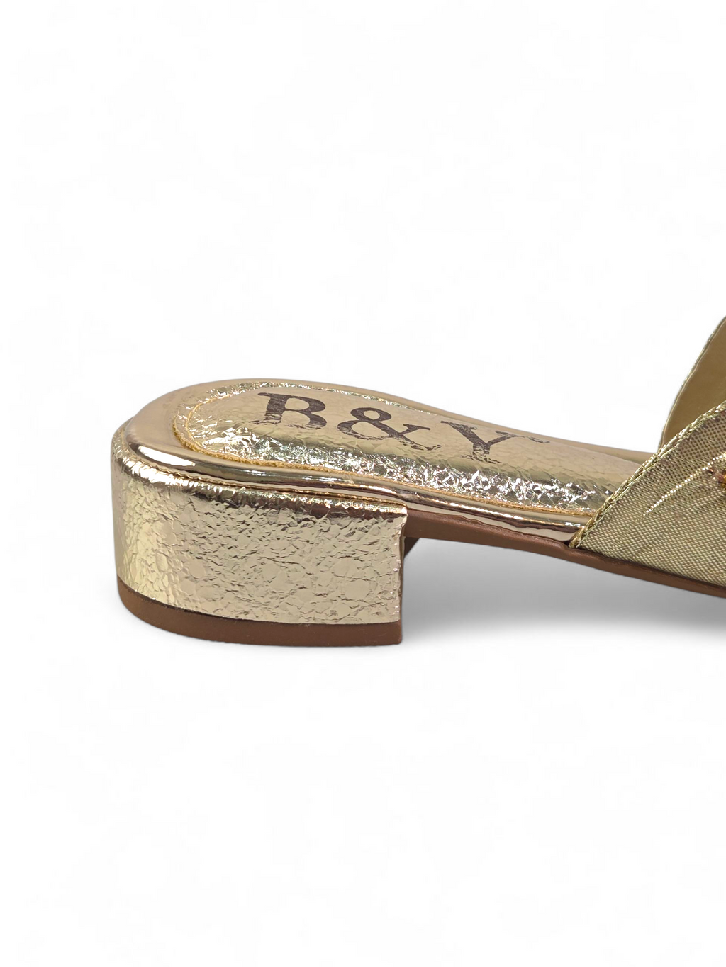 Tamanco 9603 Dourado Salto Bloco