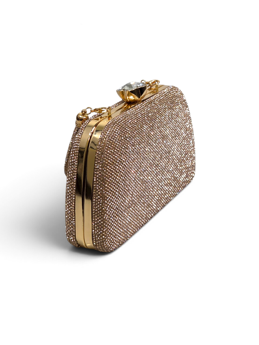 Bolsa Glamour Clutch Cristal Champagne 1093