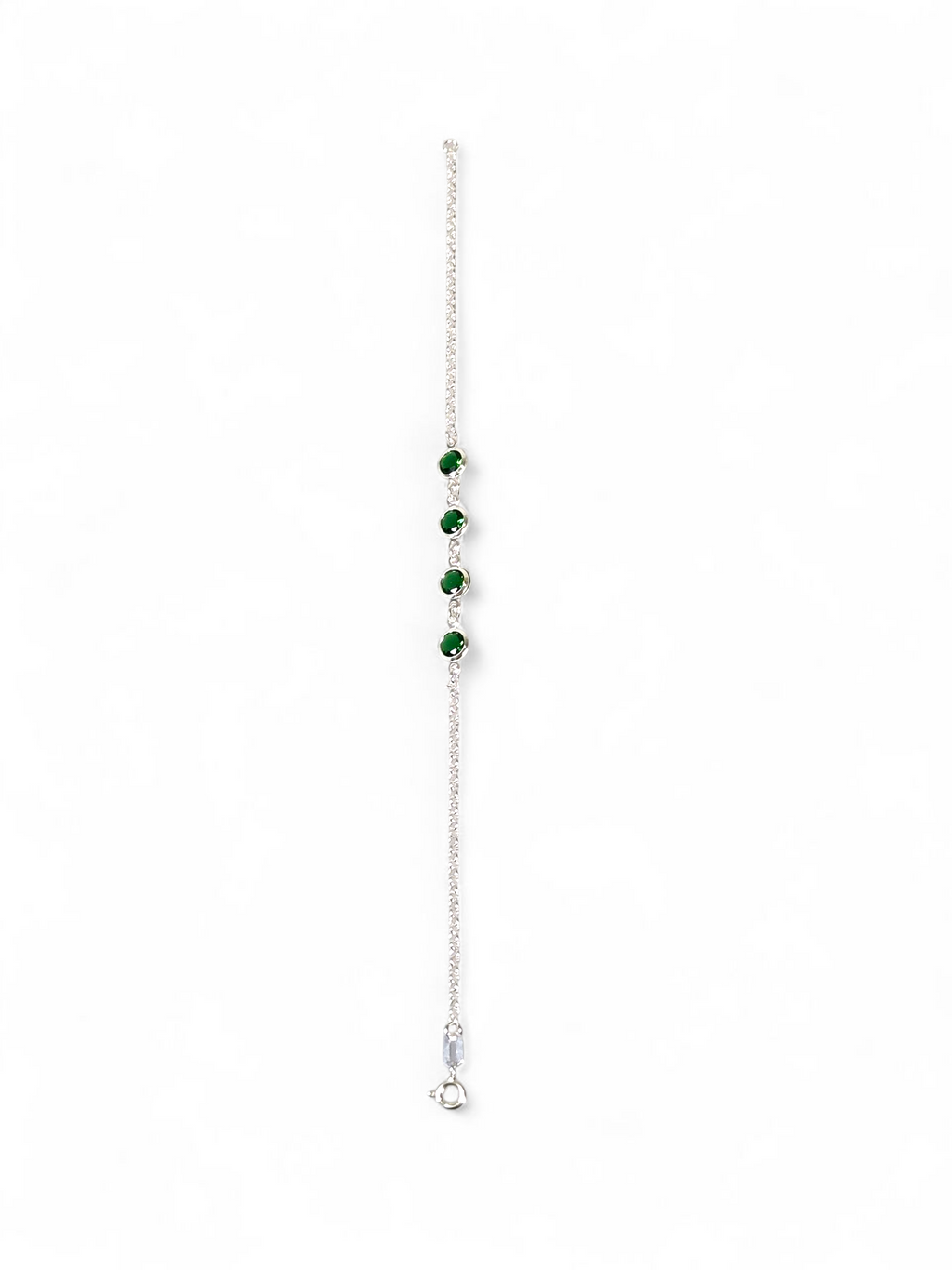 Pulseira Prata 925 com Zircônias Verde 1006
