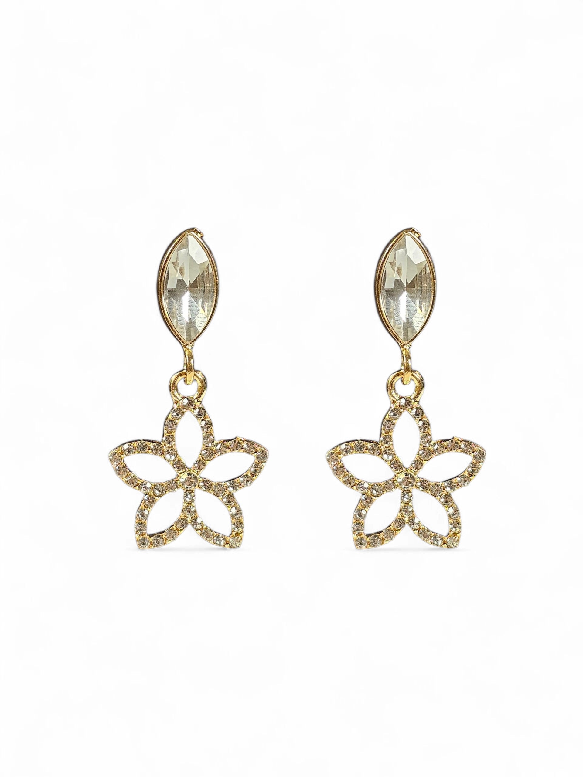 Brinco Cristal Dourado 086