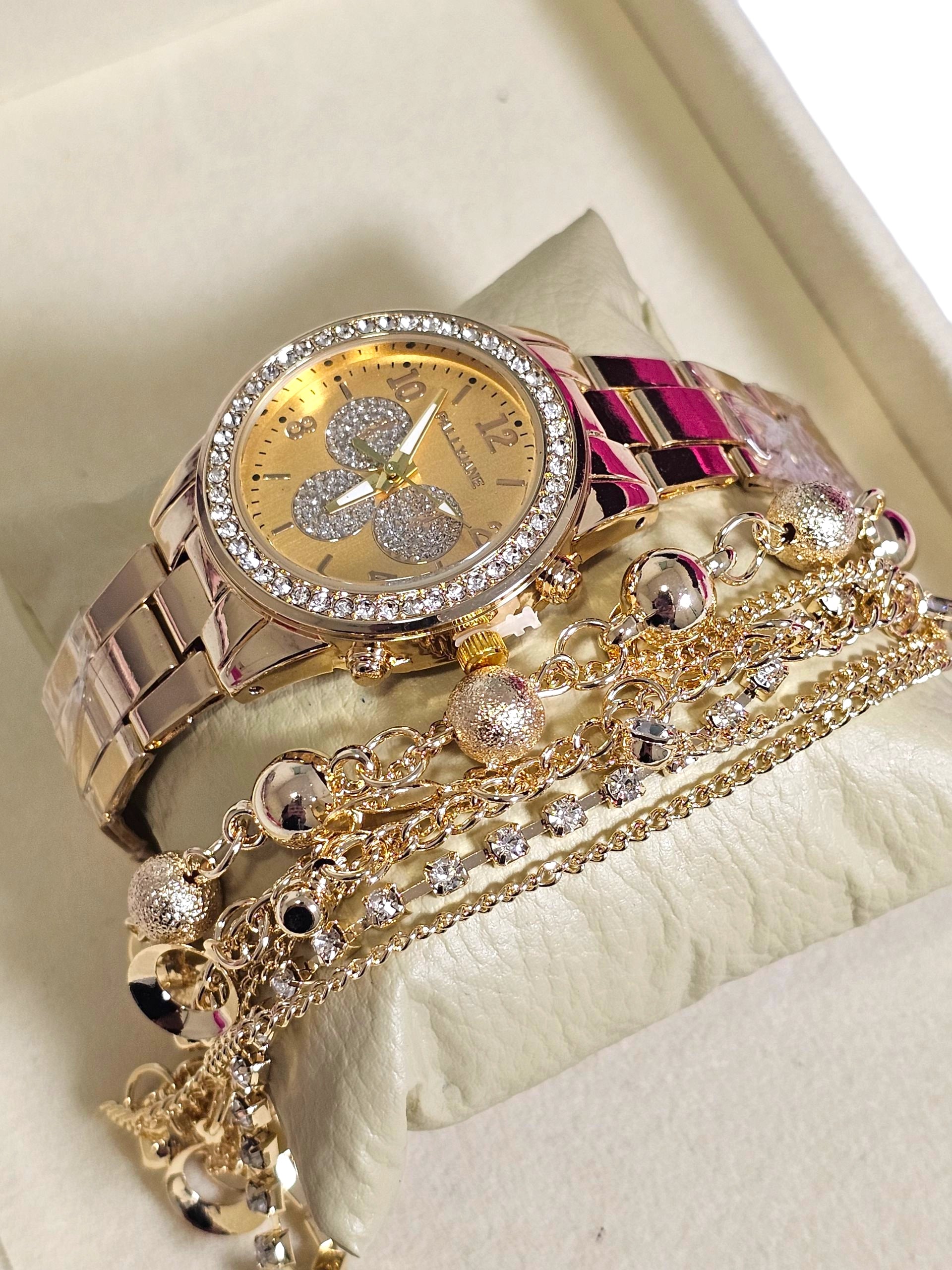 Relógio Prova d’Água com Pulseira Folheada 004