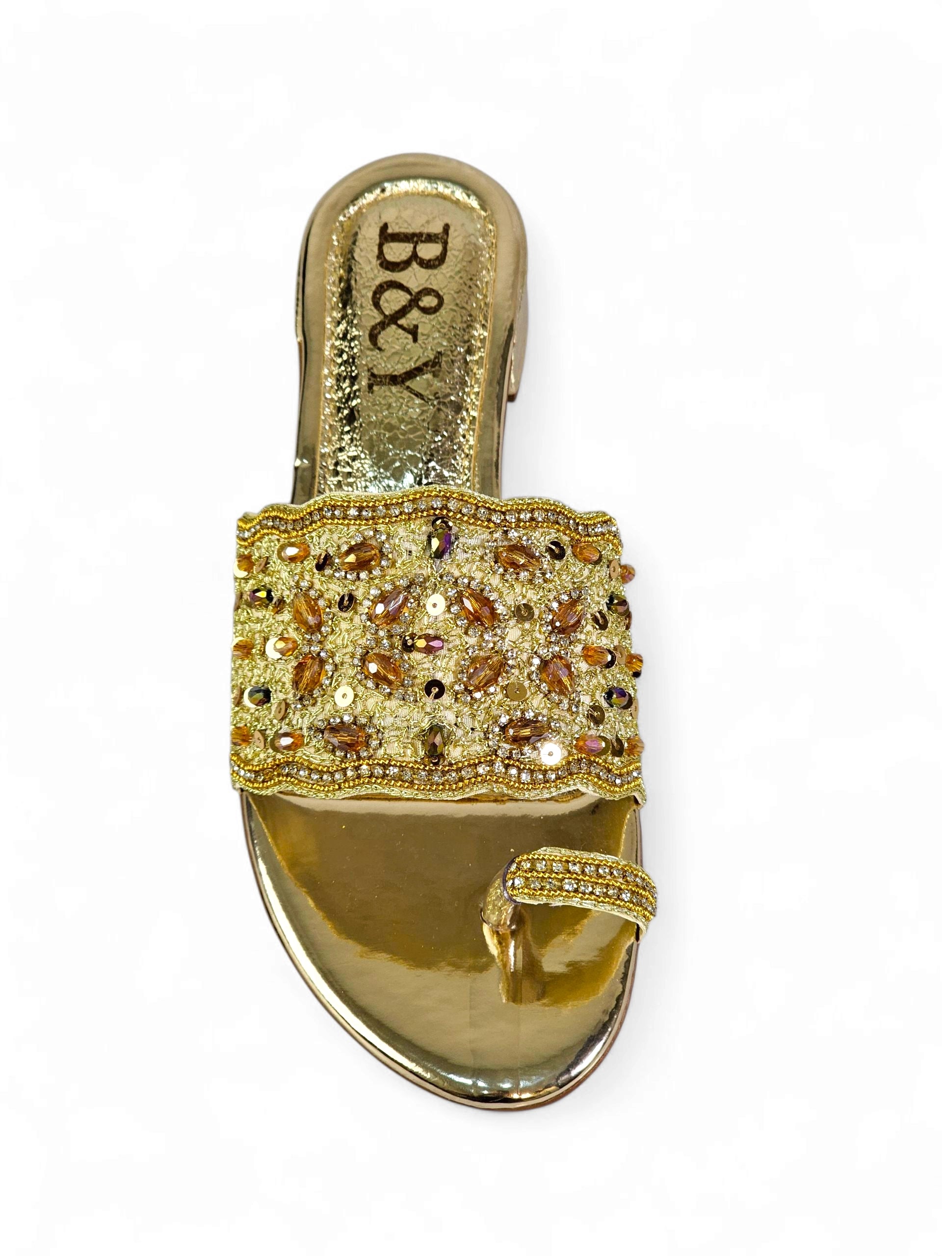 Tamanco 9430 Dourado Salto Bloco