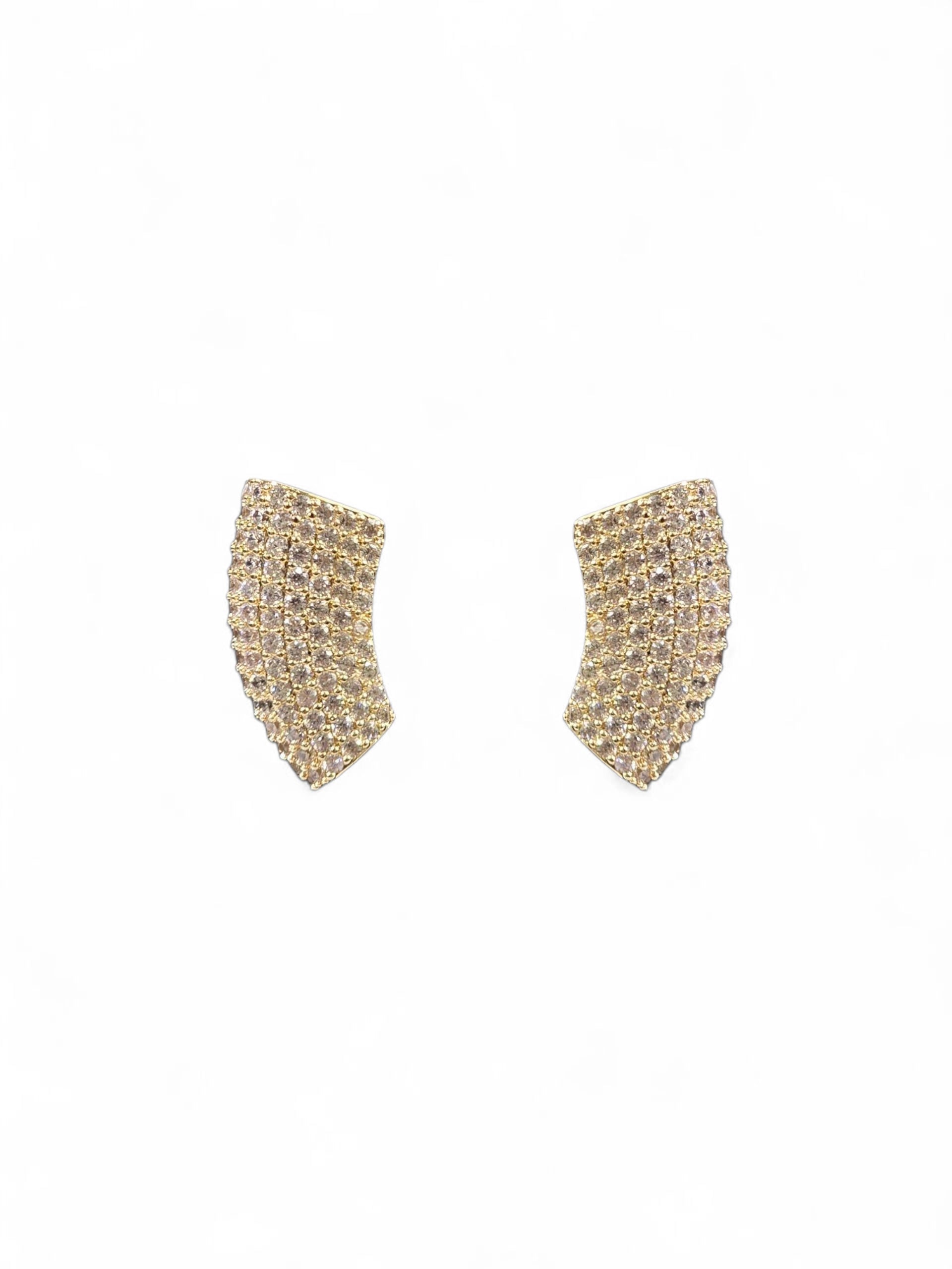 Brinco Cristal Zirconia Dourado 074