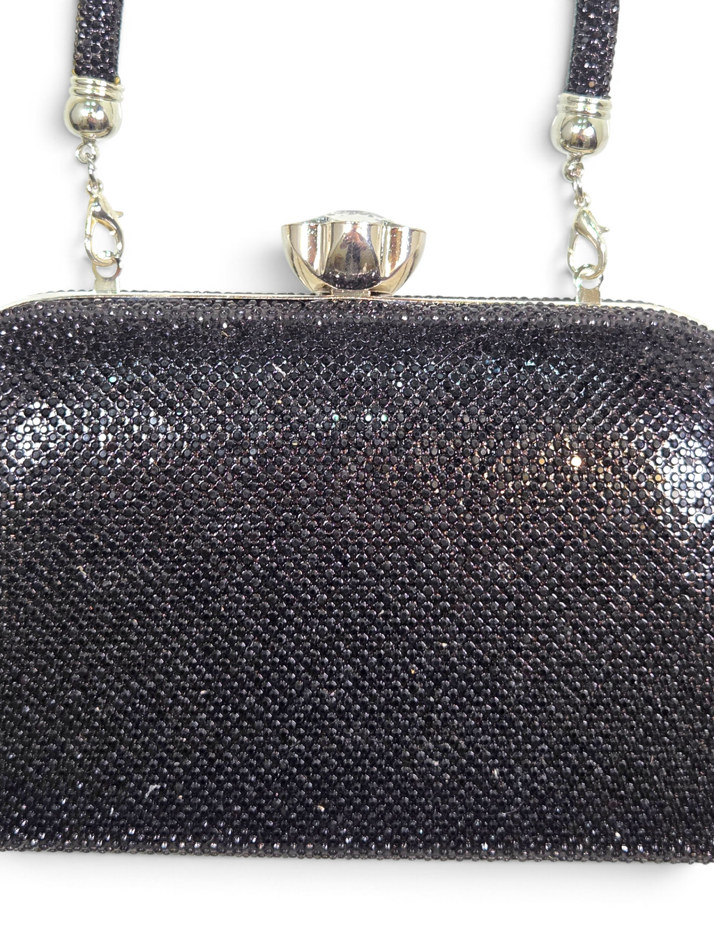 Bolsa Glamour Clutch Cristal Preto 1090