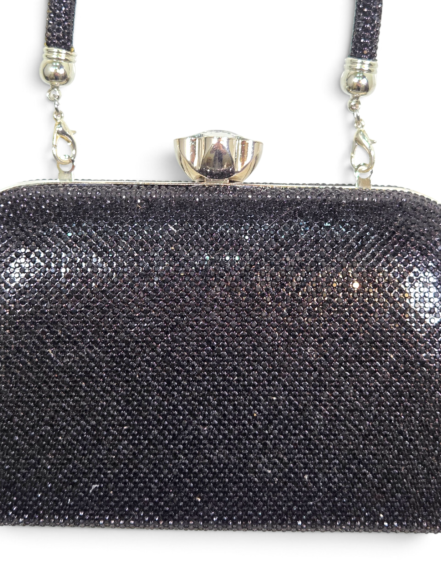 Bolsa Glamour Clutch Cristal Preto 1090