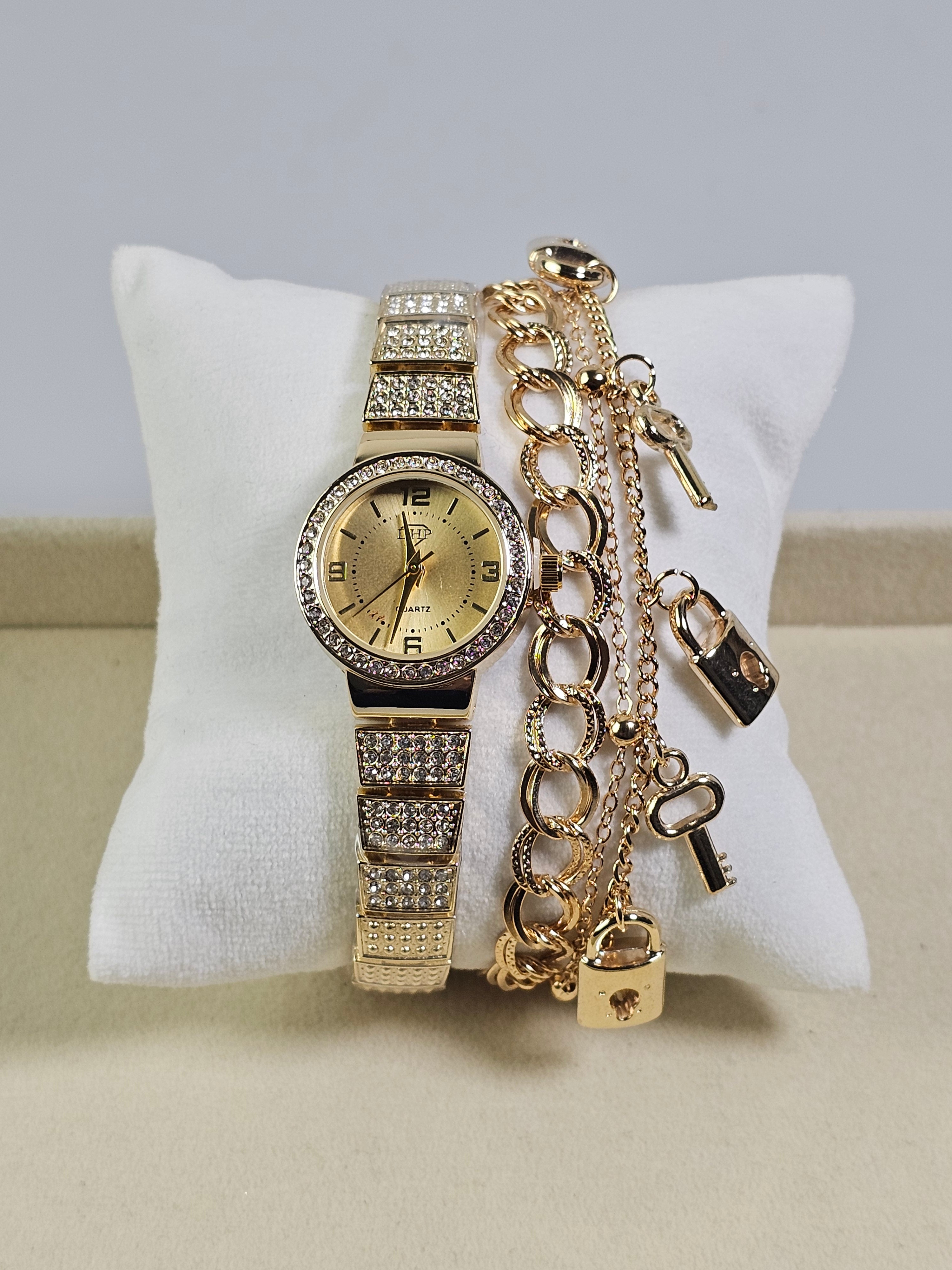 Relógio Prova d’Água com Pulseira Folheada 045