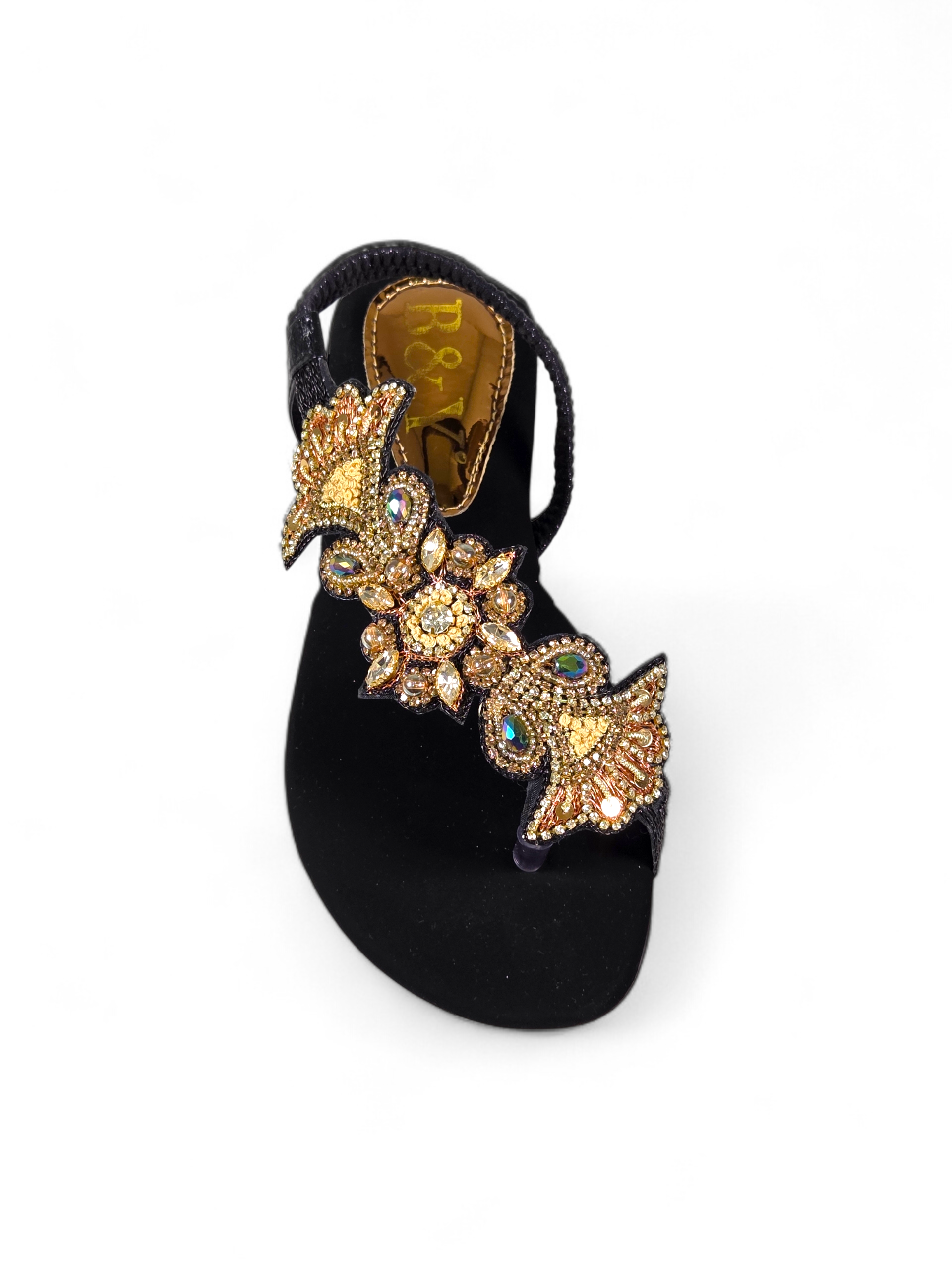 Sandália 9414 Preto Veludo Sem Salto