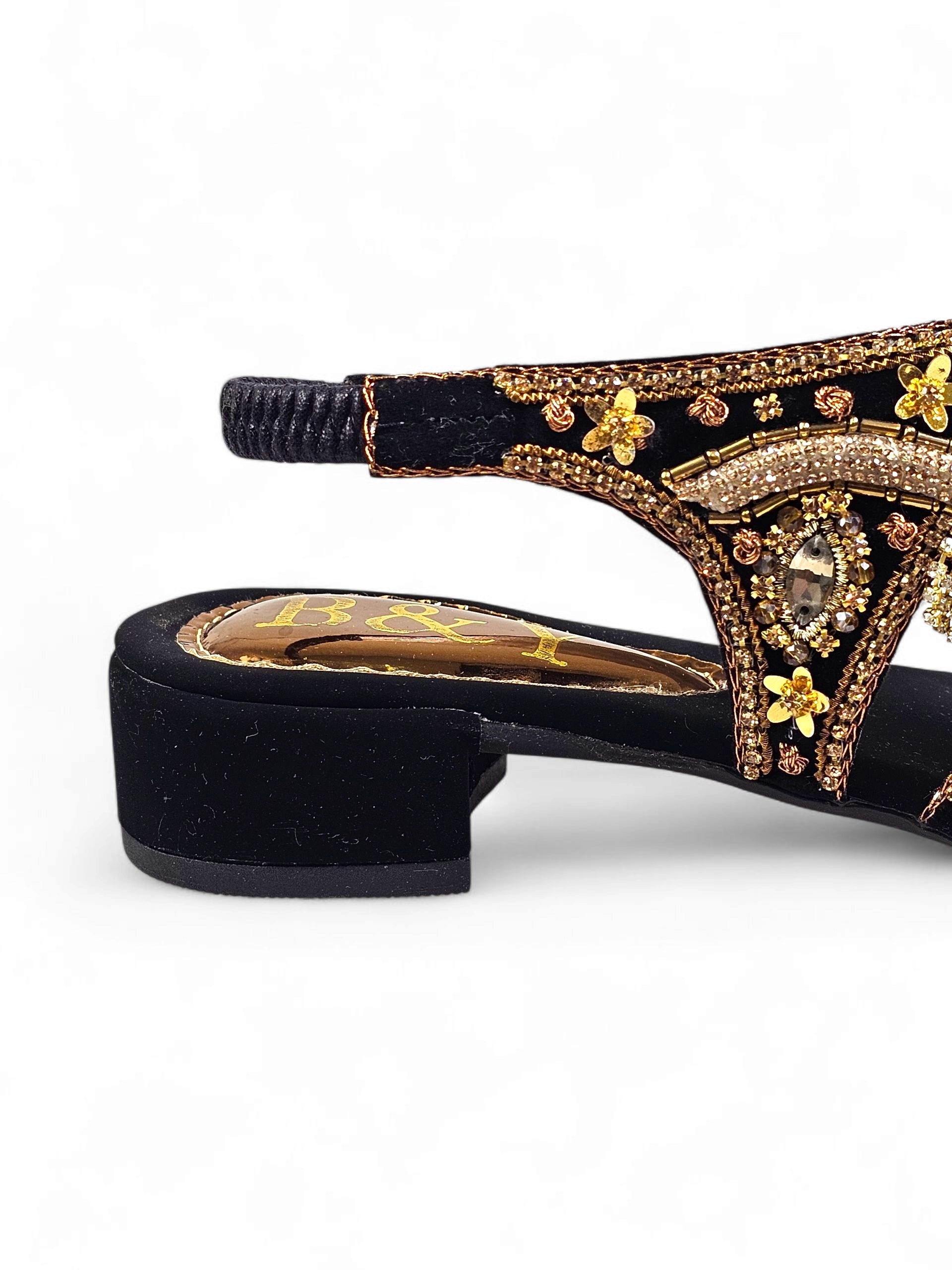 Sandália 9494 Preto Com Salto Bloco