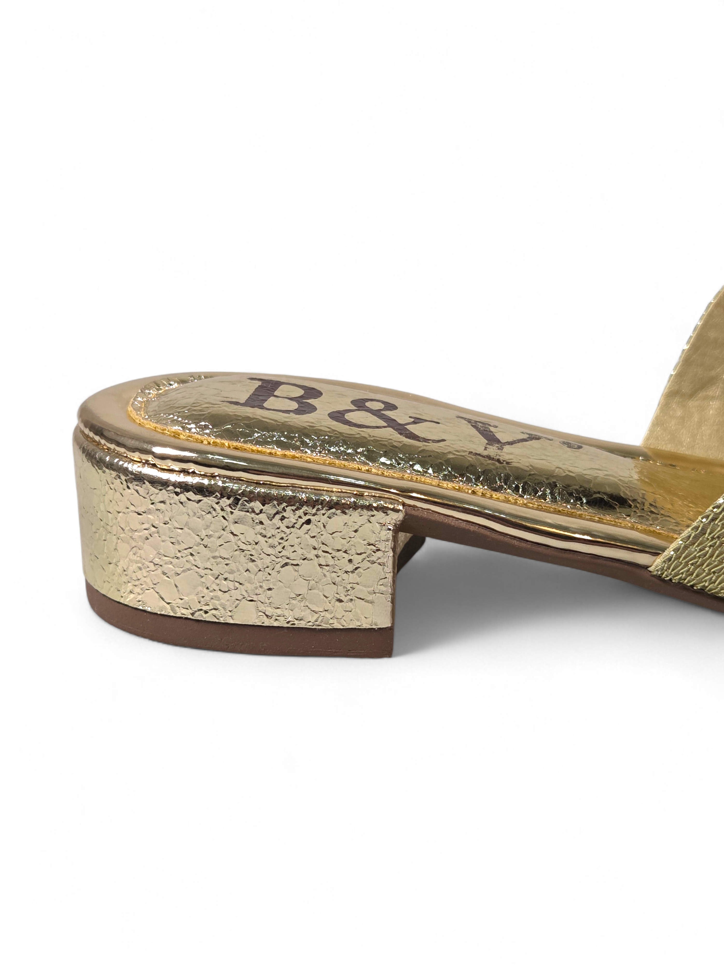 Chinelo 9829 Dourado Salto Bloco