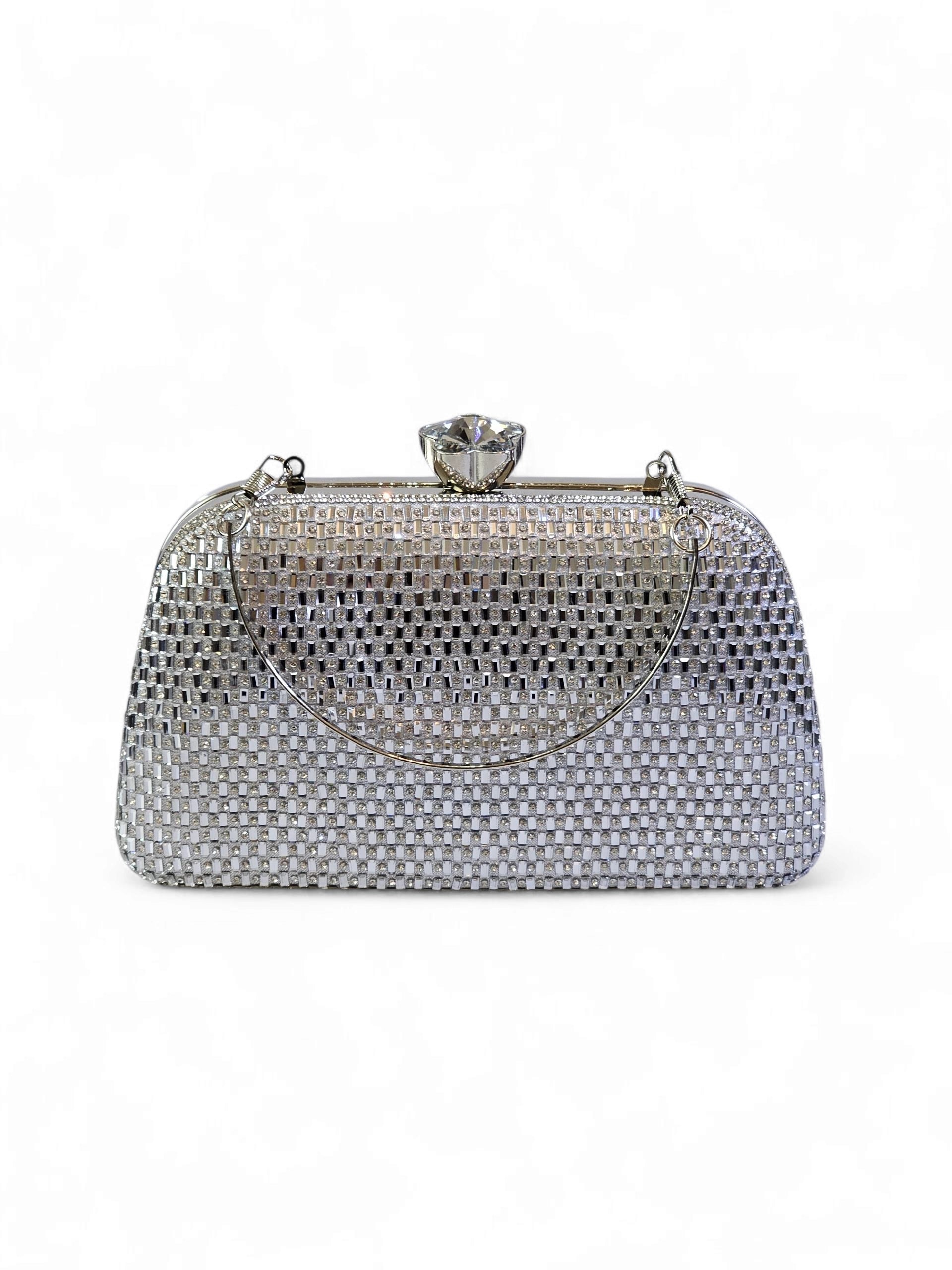 Bolsa Clutch Cristal Prata 1006