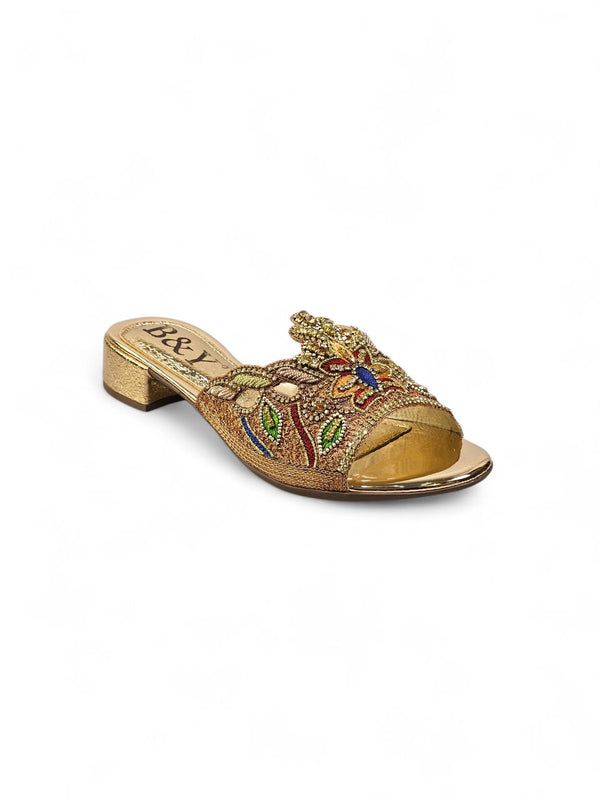 Tamanco 9391 Bronze Salto Bloco