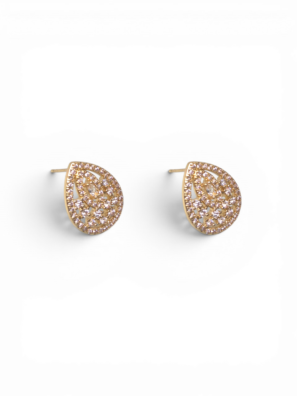 Brinco Cristal Zirconia Dourado #2054