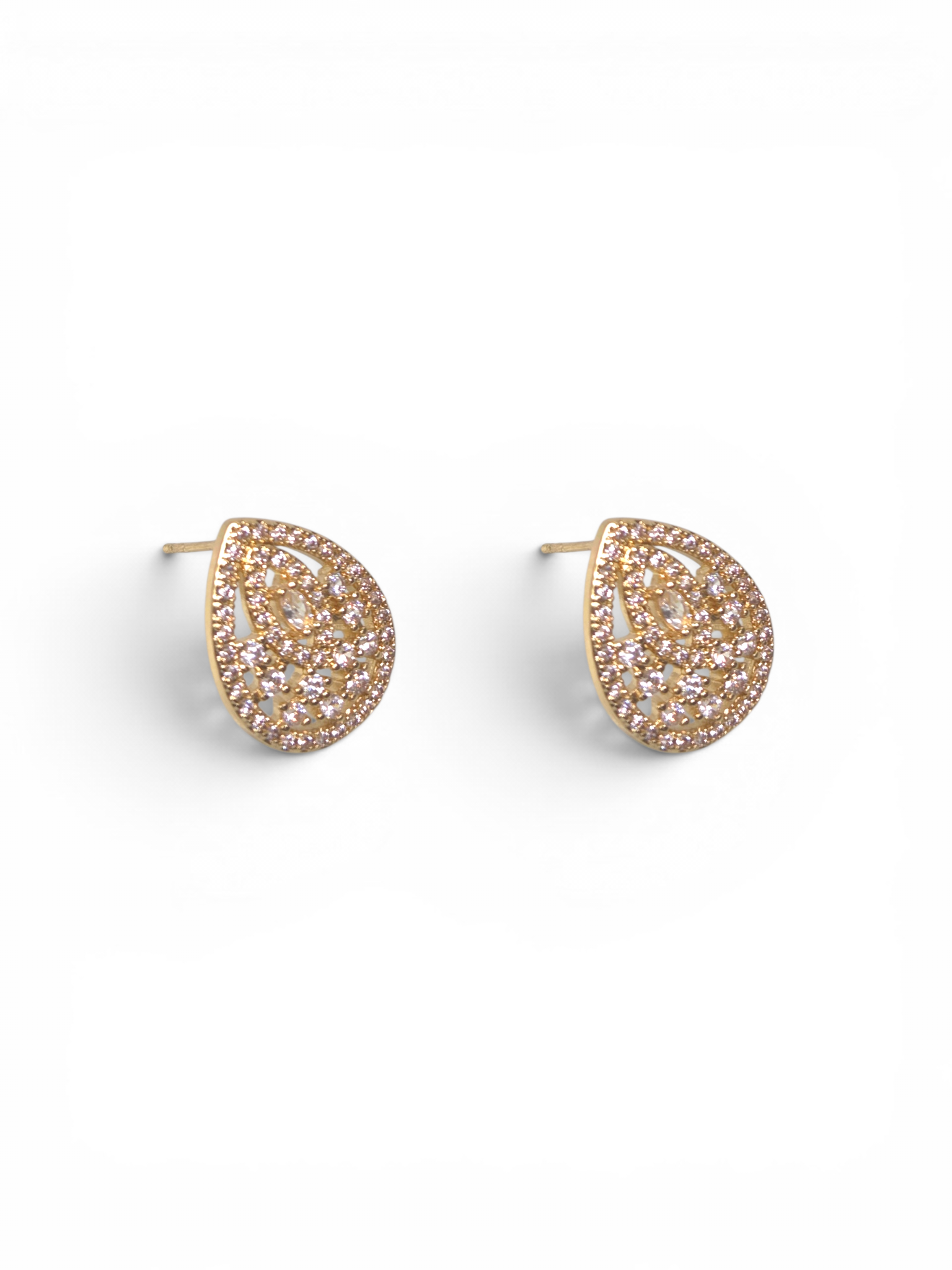 Brinco Cristal Zirconia Dourado #2054