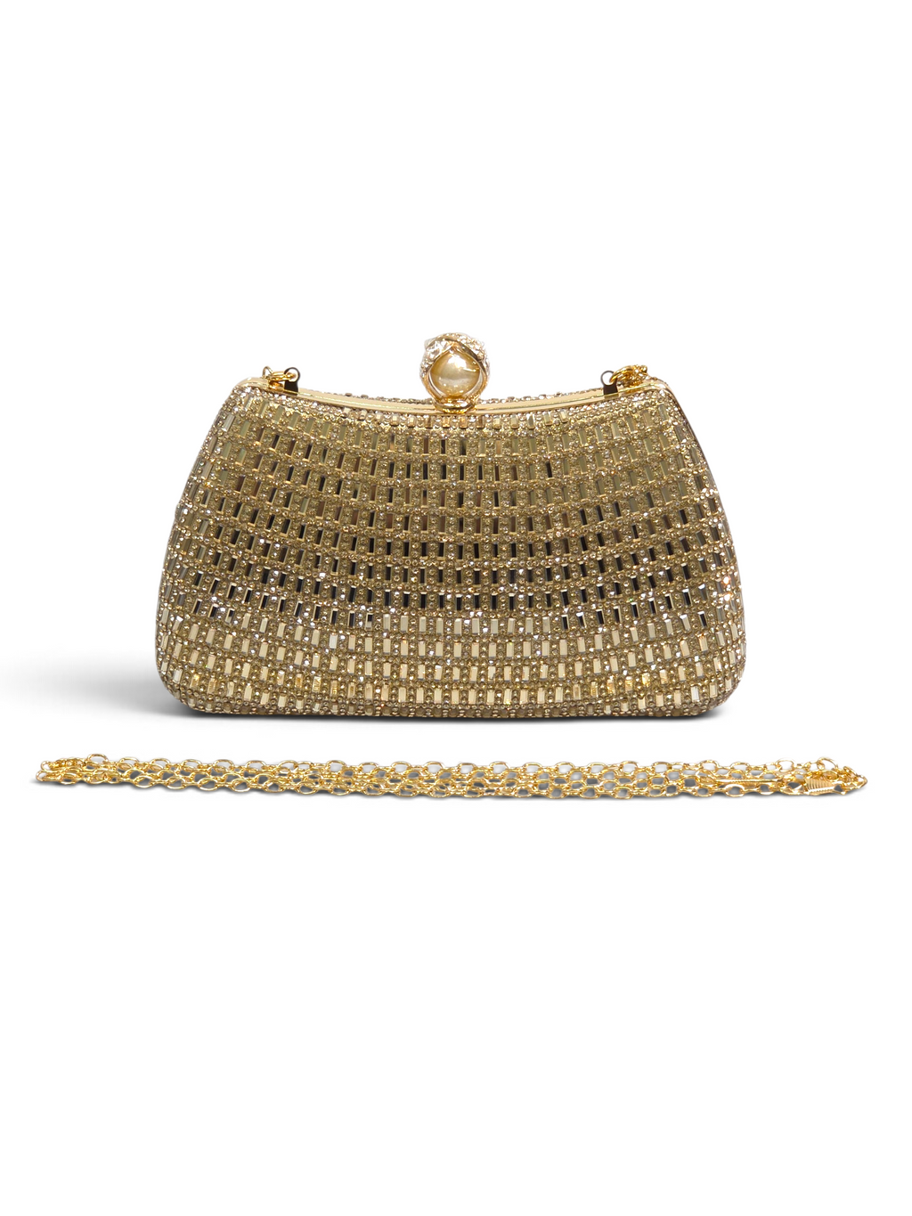 Bolsa Elegance Clutch Cristal Dourado 1096