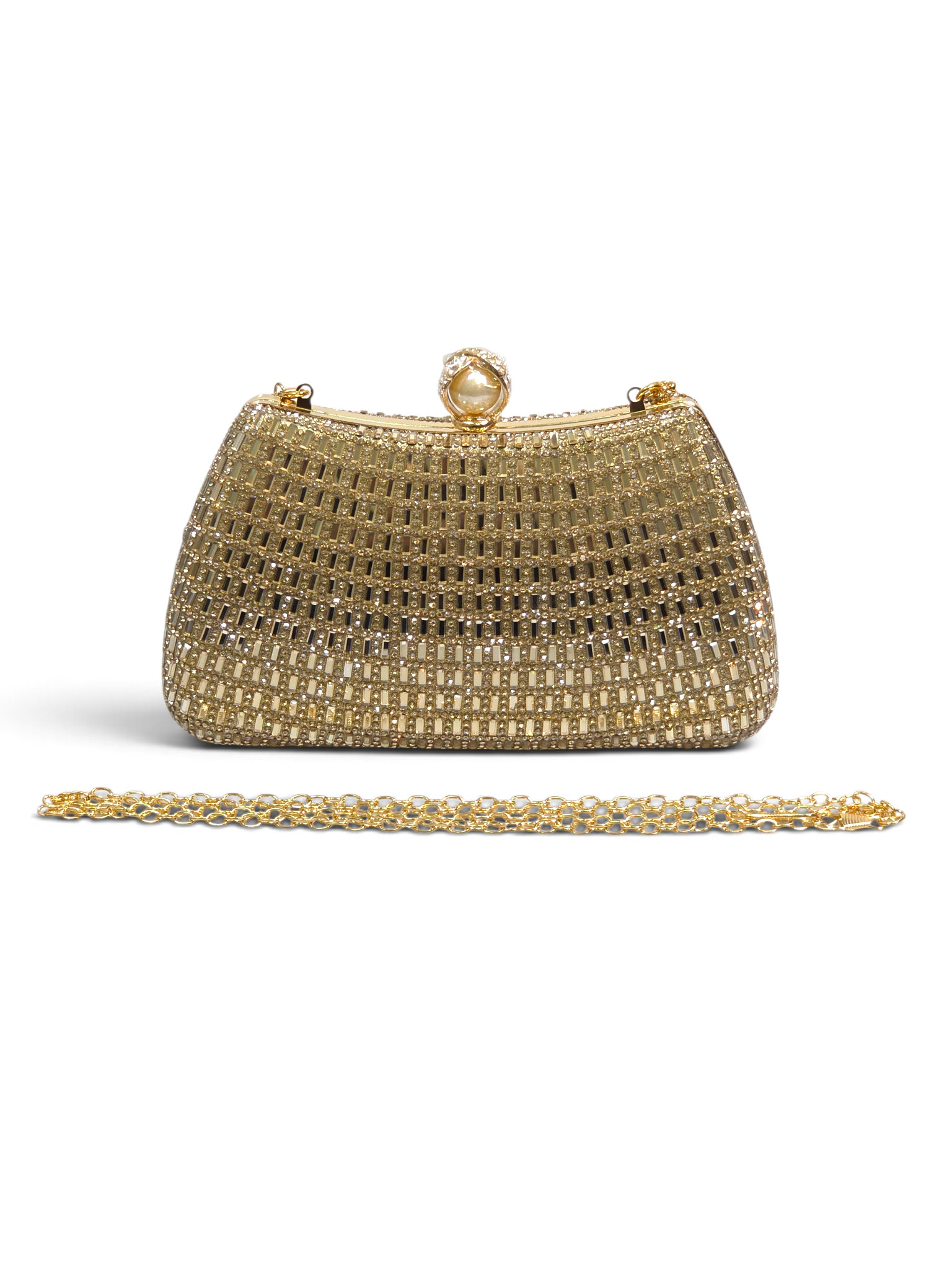Bolsa Elegance Clutch Cristal Dourado 1096