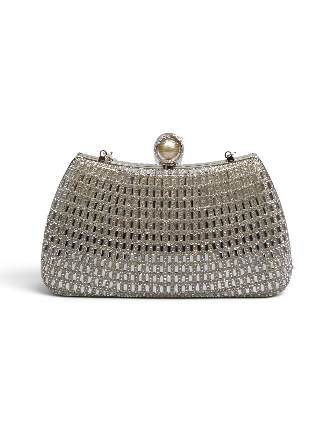Bolsa Elegance Clutch Cristal Prata 1095