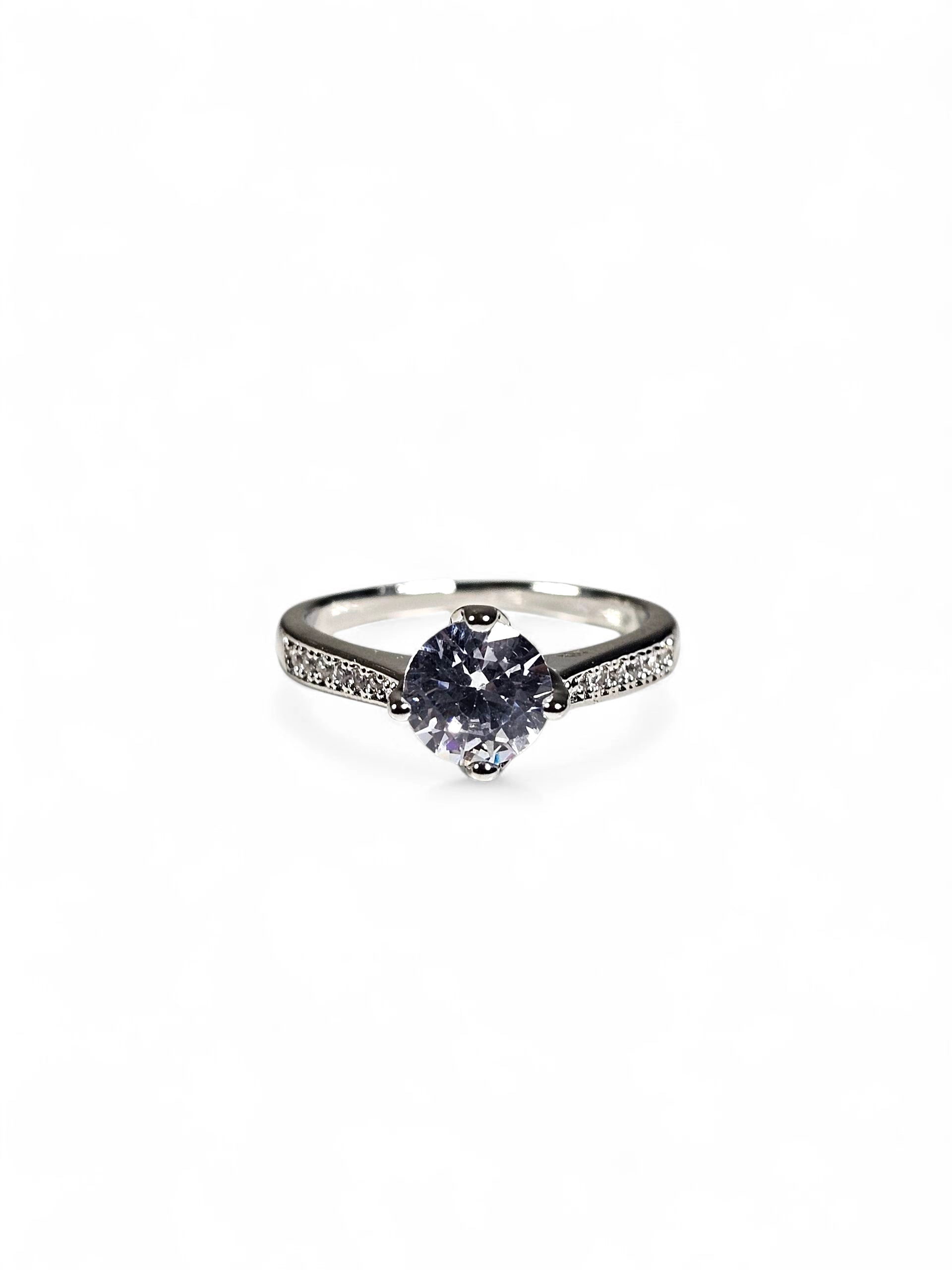 Anel Cristal Zirconia Prata 006