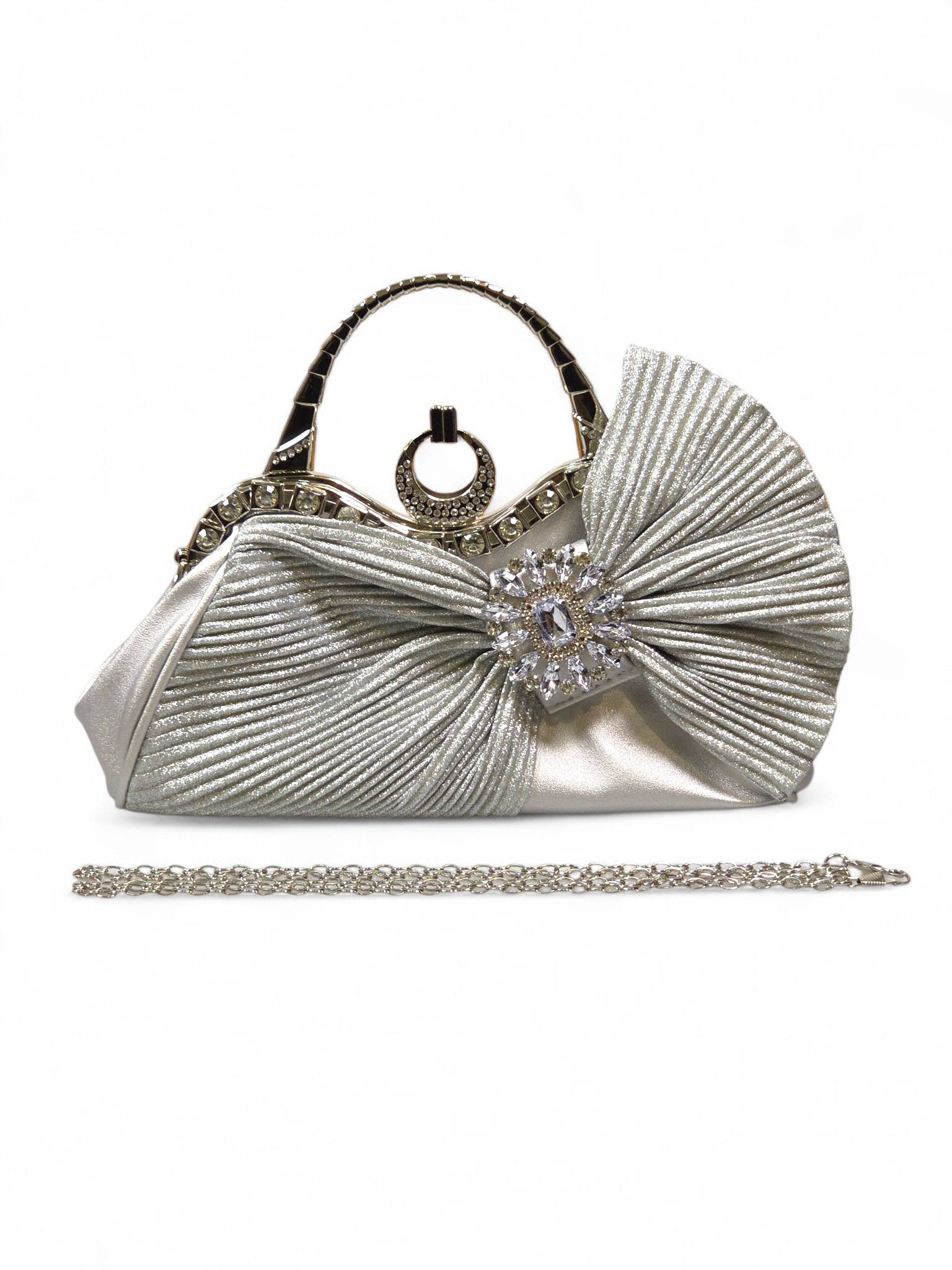 Bolsa Clutch Cristal Prata 1085