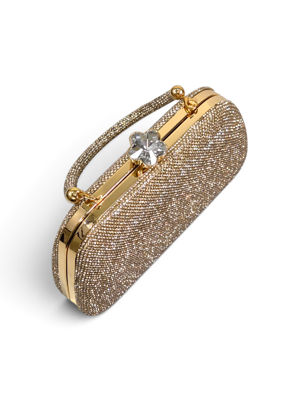 Bolsa Glamour Clutch Cristal Dourado 1091