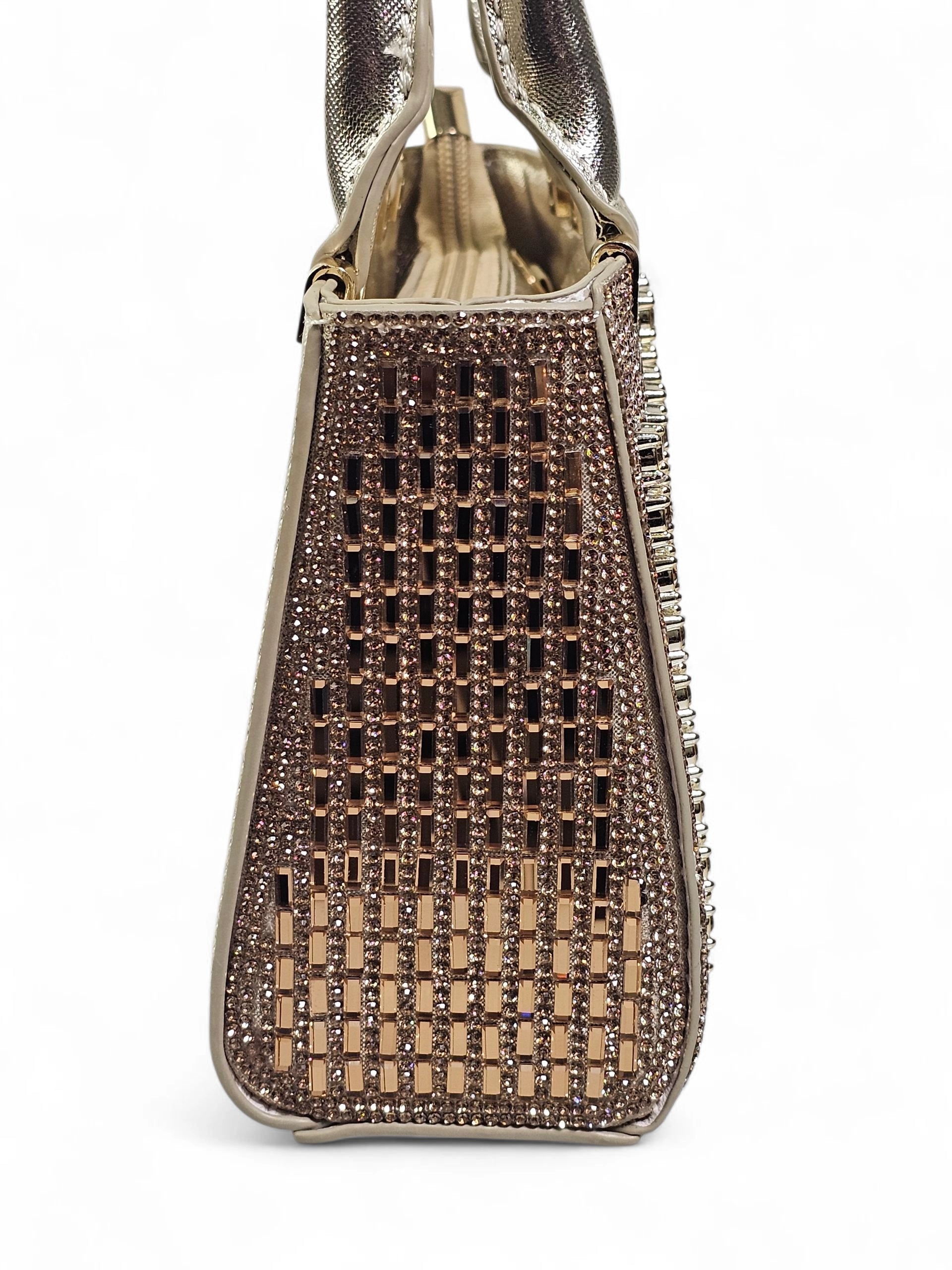 Bolsa Luxo Cristal Dourado 1032