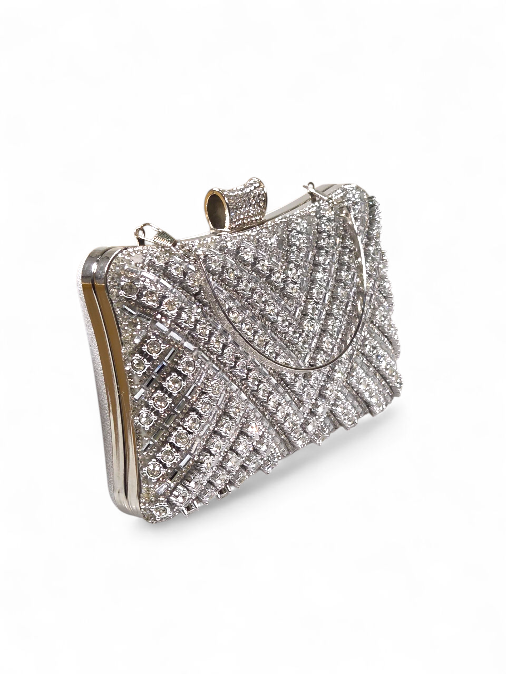 Bolsa Clutch Cristal Prata 1048