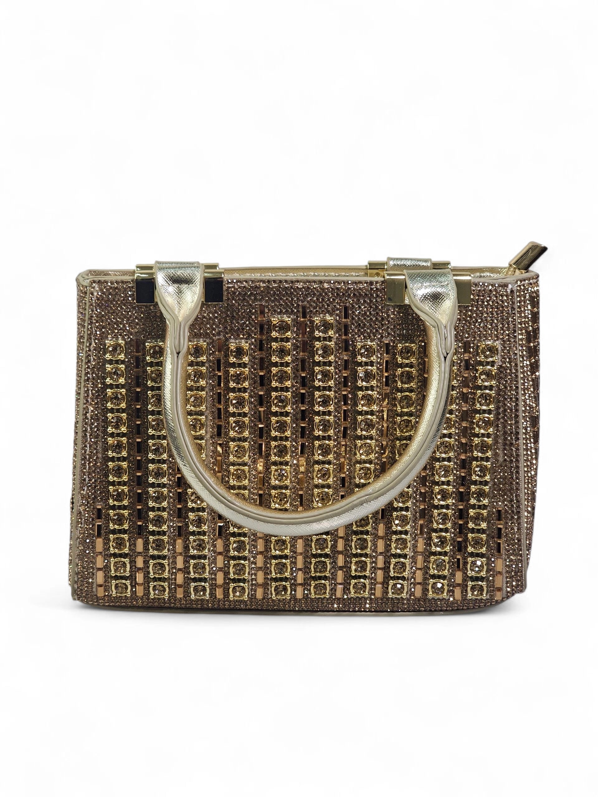 Bolsa Luxo Cristal Dourado 1032
