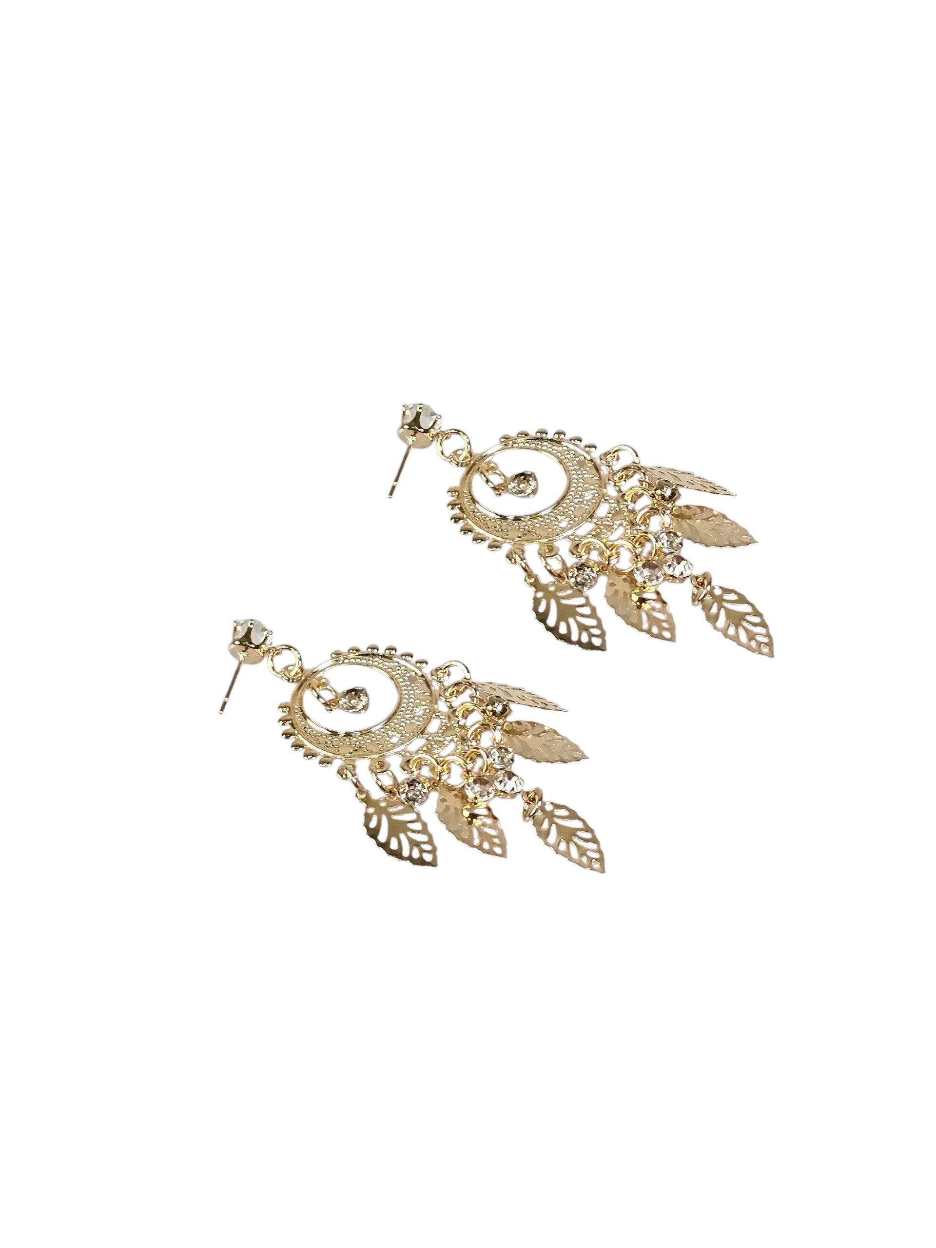 Brinco Cristal Dourado 047