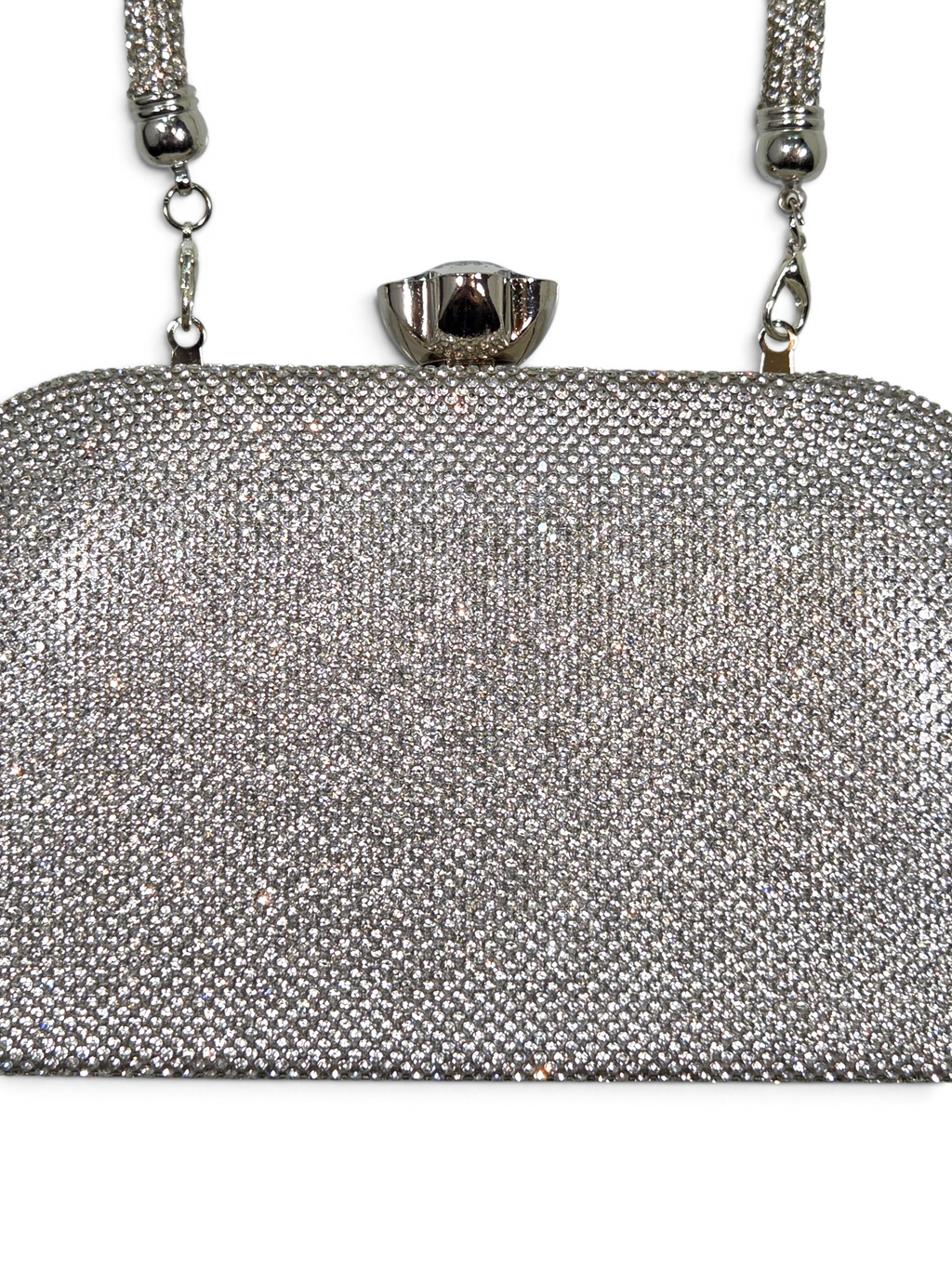 Bolsa Glamour Clutch Cristal Prata 1092